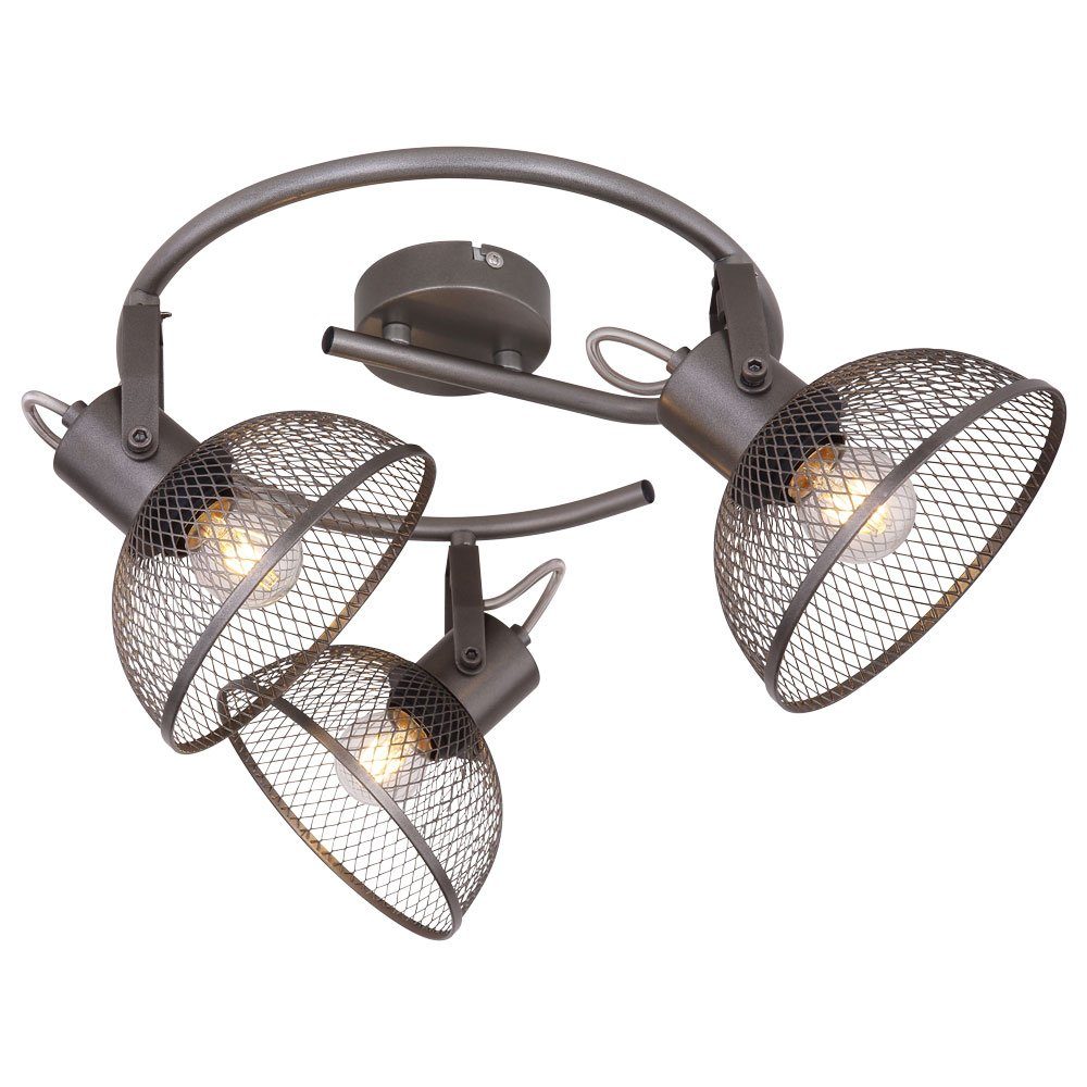 etc-shop LED Deckenleuchte, Leuchtmittel Flammig Deckenleuchte Gitter LED 3 beweglich inklusive, Warmweiß, Spotrondell Strahler