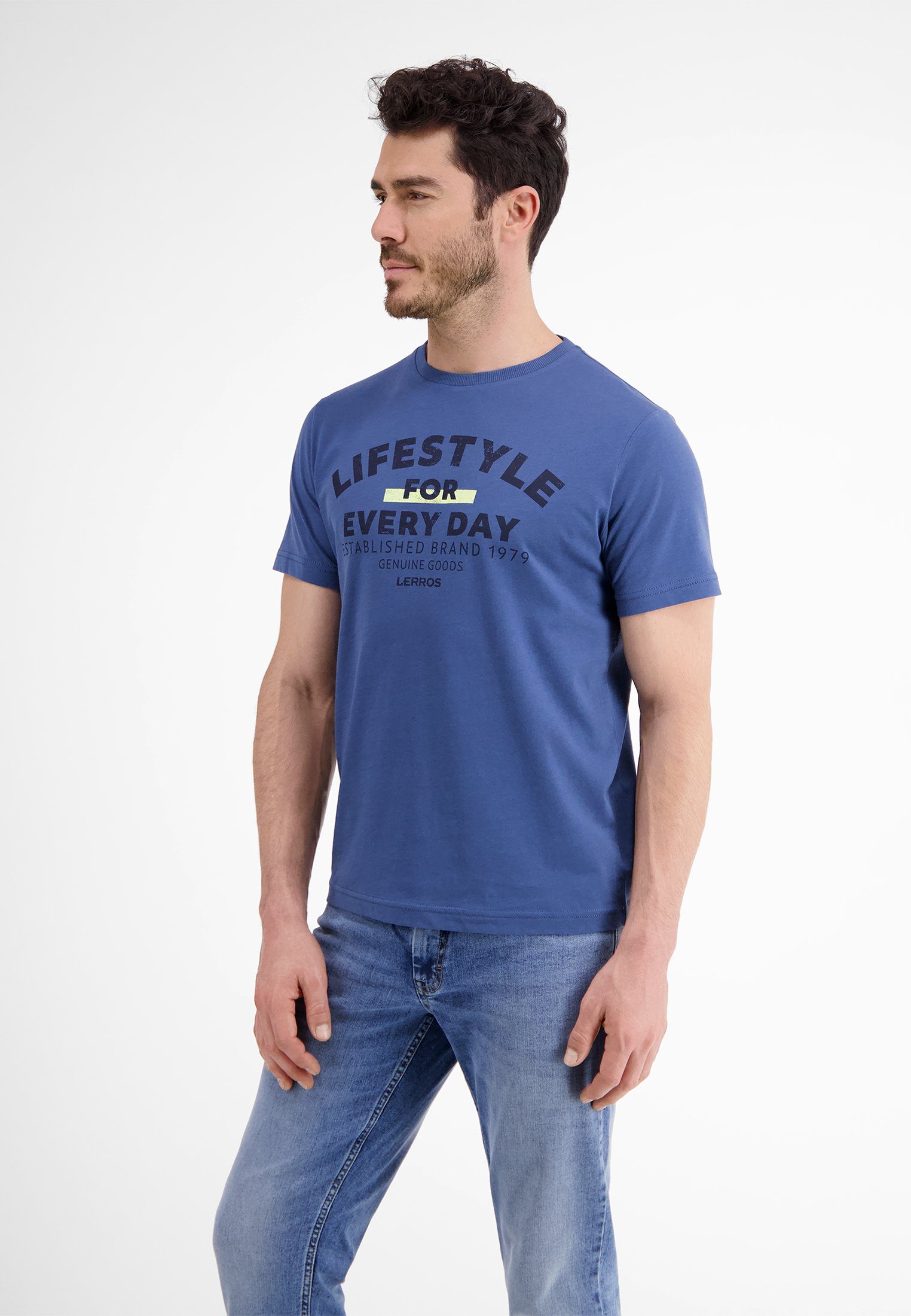 day* *Lifestyle T-Shirt BLUE T-Shirt every LERROS for LERROS