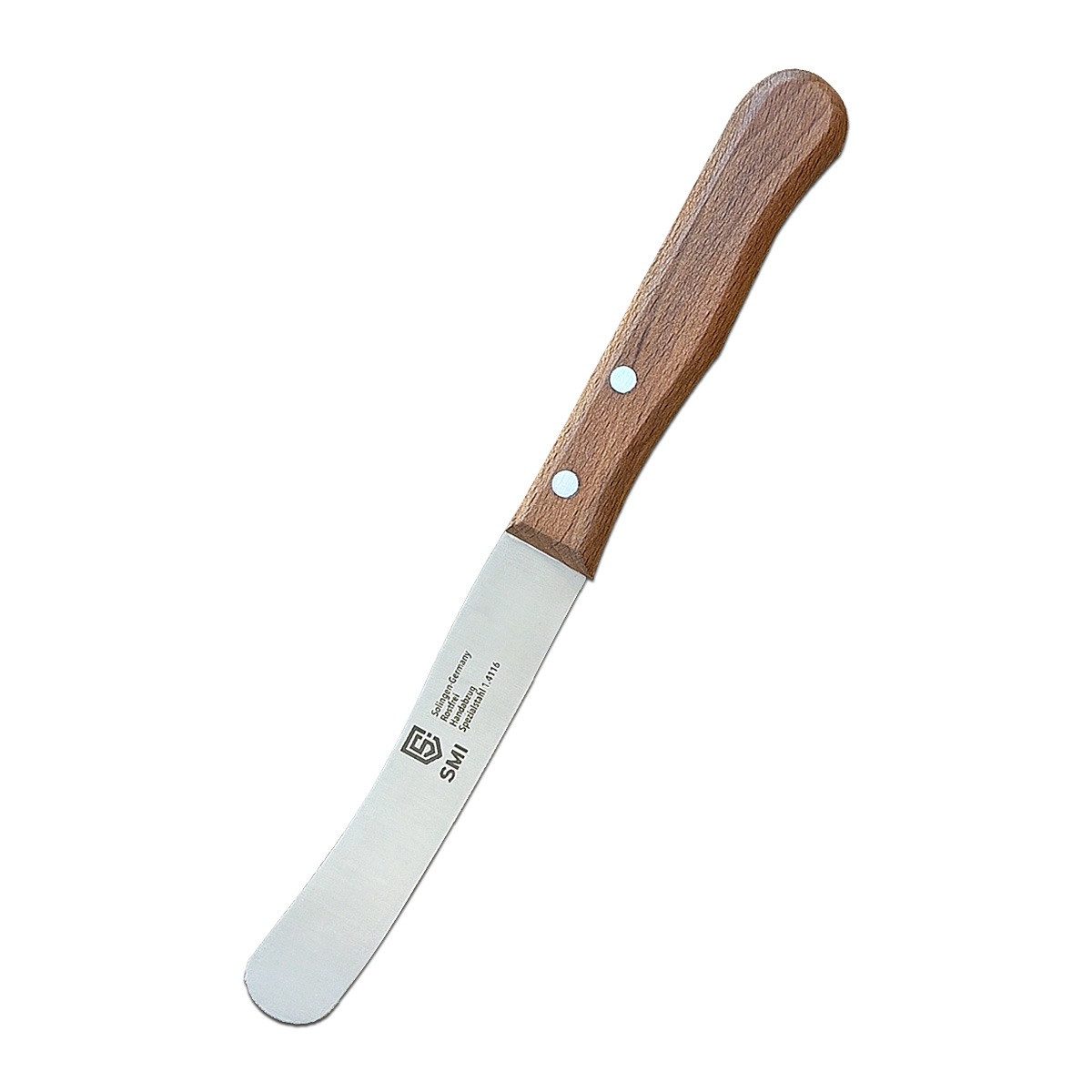 SMI Brötchenmesser 2 tlg Buttermesser Solingen Buchenholz Frühstücksmesser Buckelsmesser, nicht spülmaschinenfest