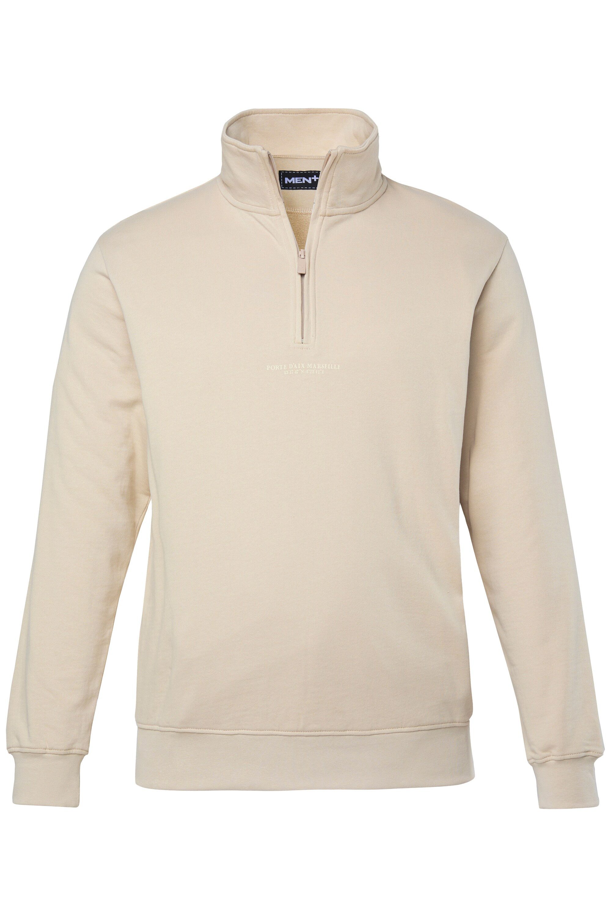 Sweatshirt Troyer Sweat Stehkragen mit Zipper