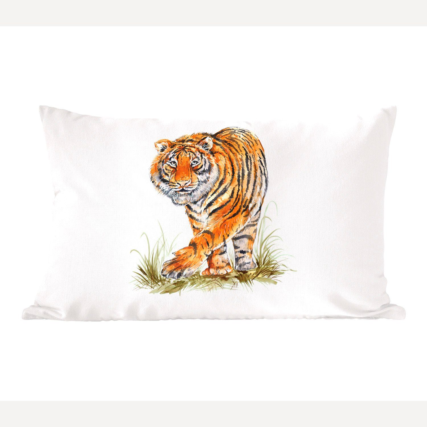 MuchoWow Dekokissen Tiger - Beine - Weiß, Wohzimmer Dekoration, Zierkissen, Dekokissen mit Füllung, Schlafzimmer
