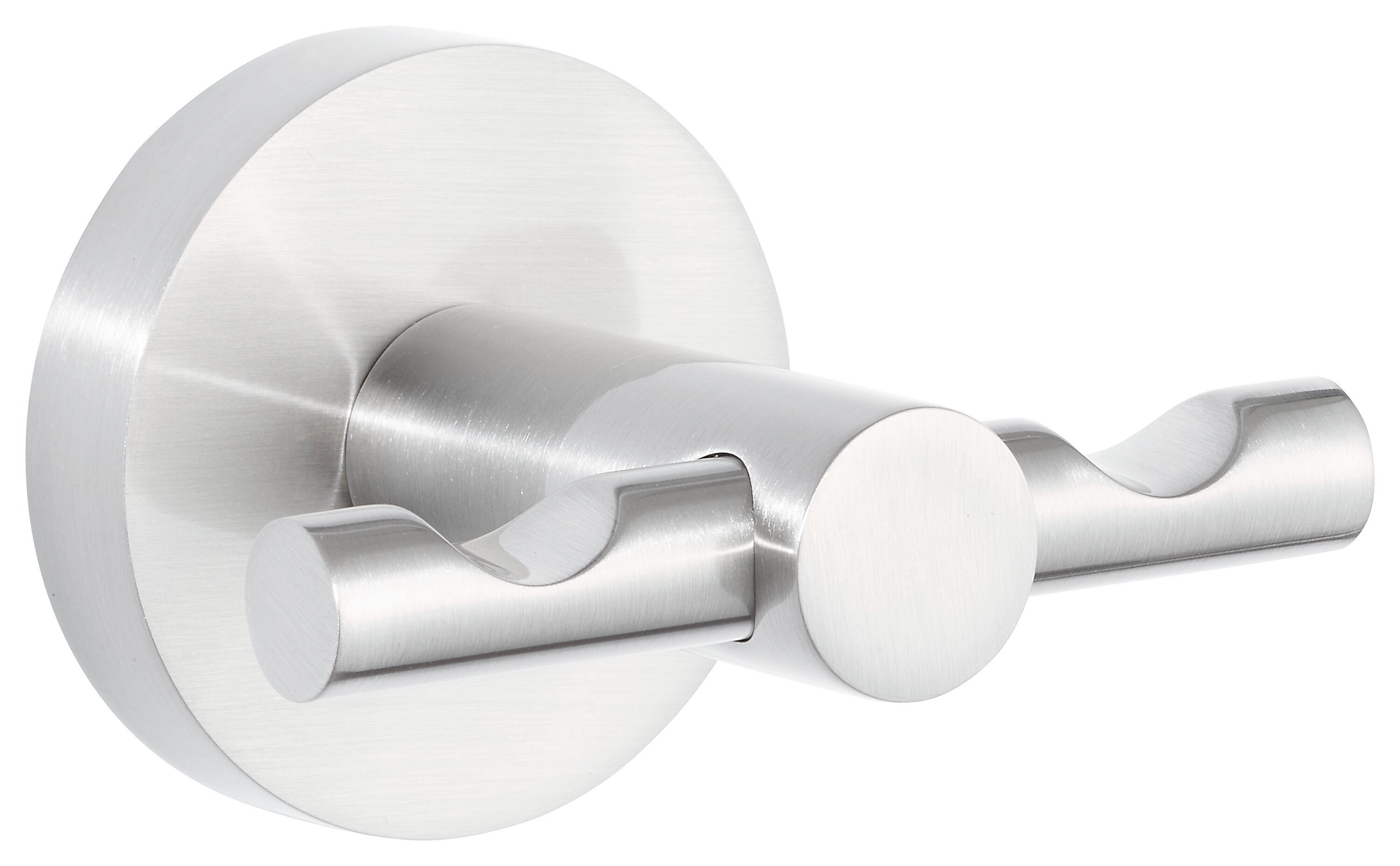 tesa Handtuchhaken 1x tesa NOOBLESSE Klebehaken doppelt, Wandmontage, Gäste-WC, Badezimmer, (Komplett-Set, 2-St., inkl. Klebelösung), edelstahl 6,2 cm : 7,5 cm : 5 cm