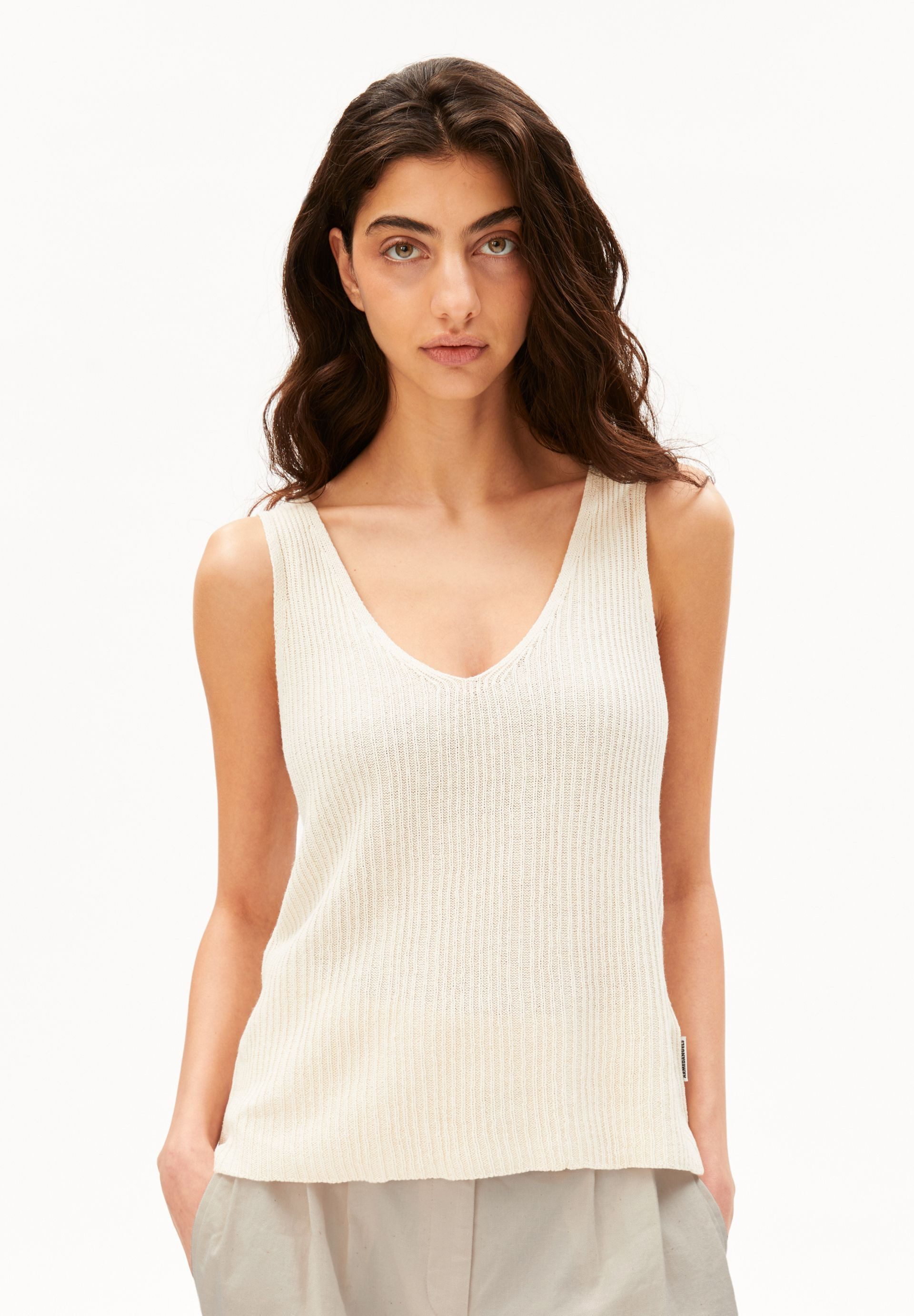 Shirttop LINEN BLEND Stricktop aus Leinen-Mix