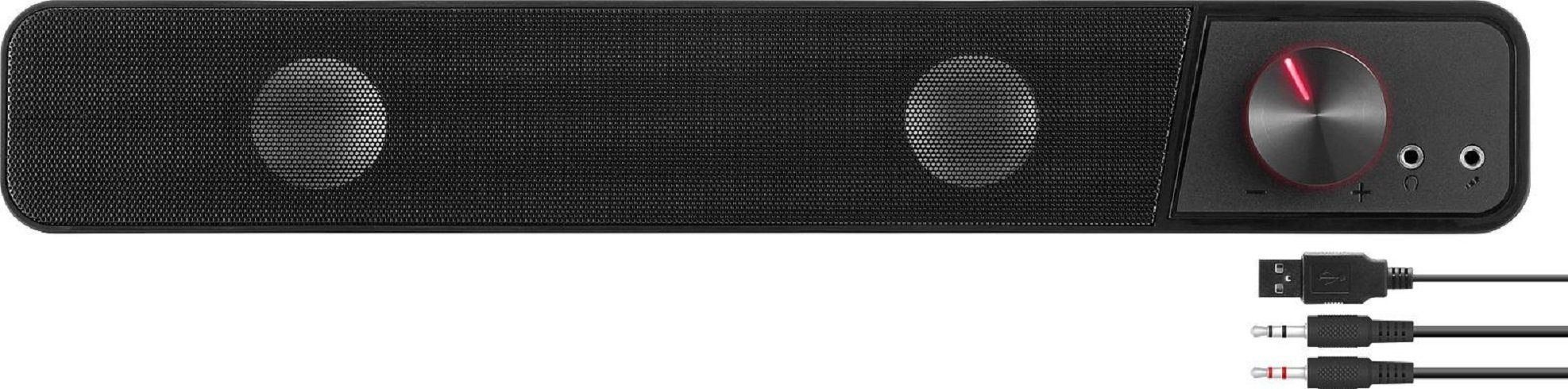 Speedlink BRIO - schwarze Soundbar Stereo (12 W, Kopfhörer- und einen Mikrofonanschluss)