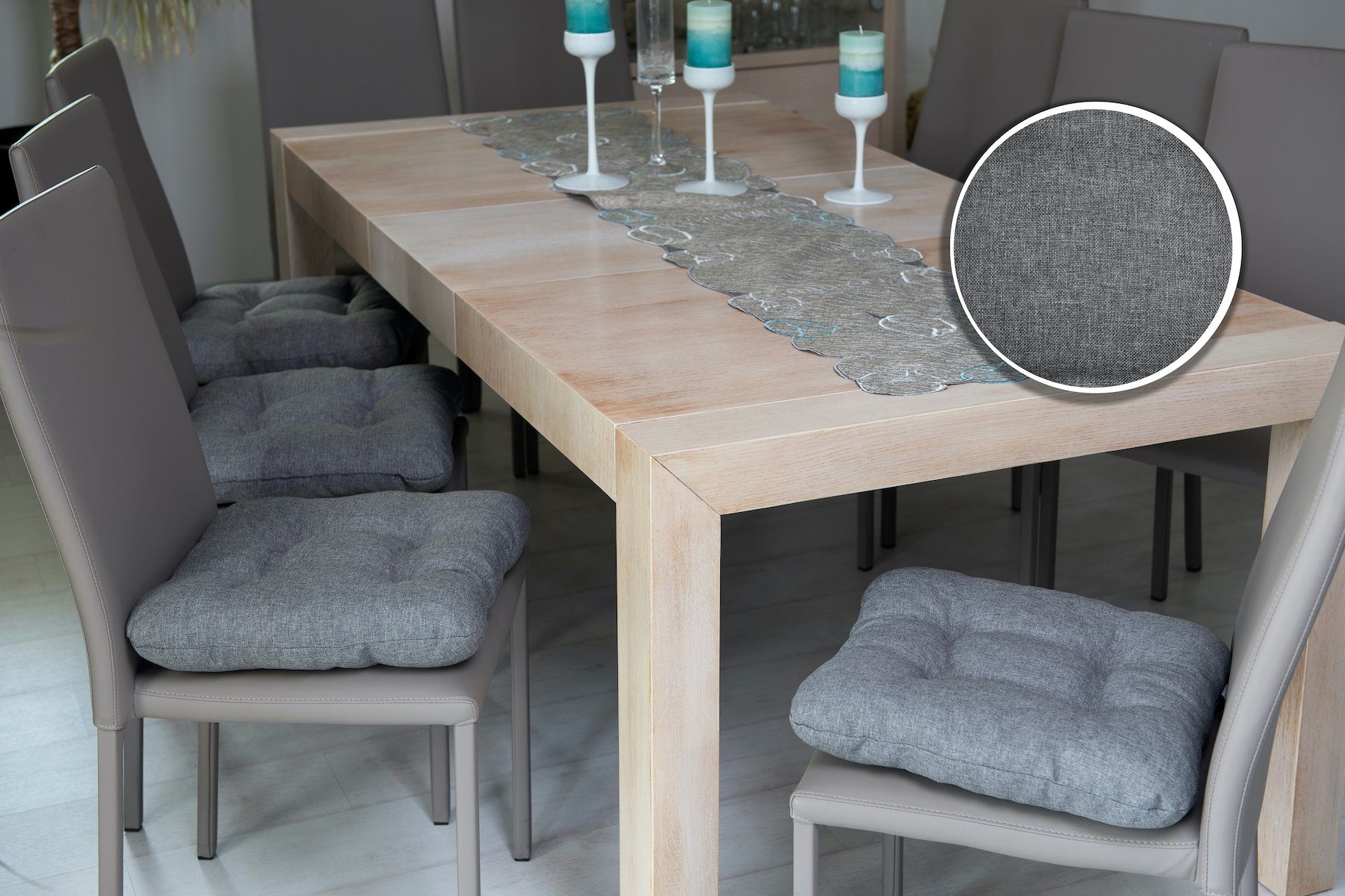 sunnypillow Stuhlkissen 4er Set Stuhlkissen 45x45 cm Bequeme 8cm, Polsterauflage Auflage für Stühle / Bänke