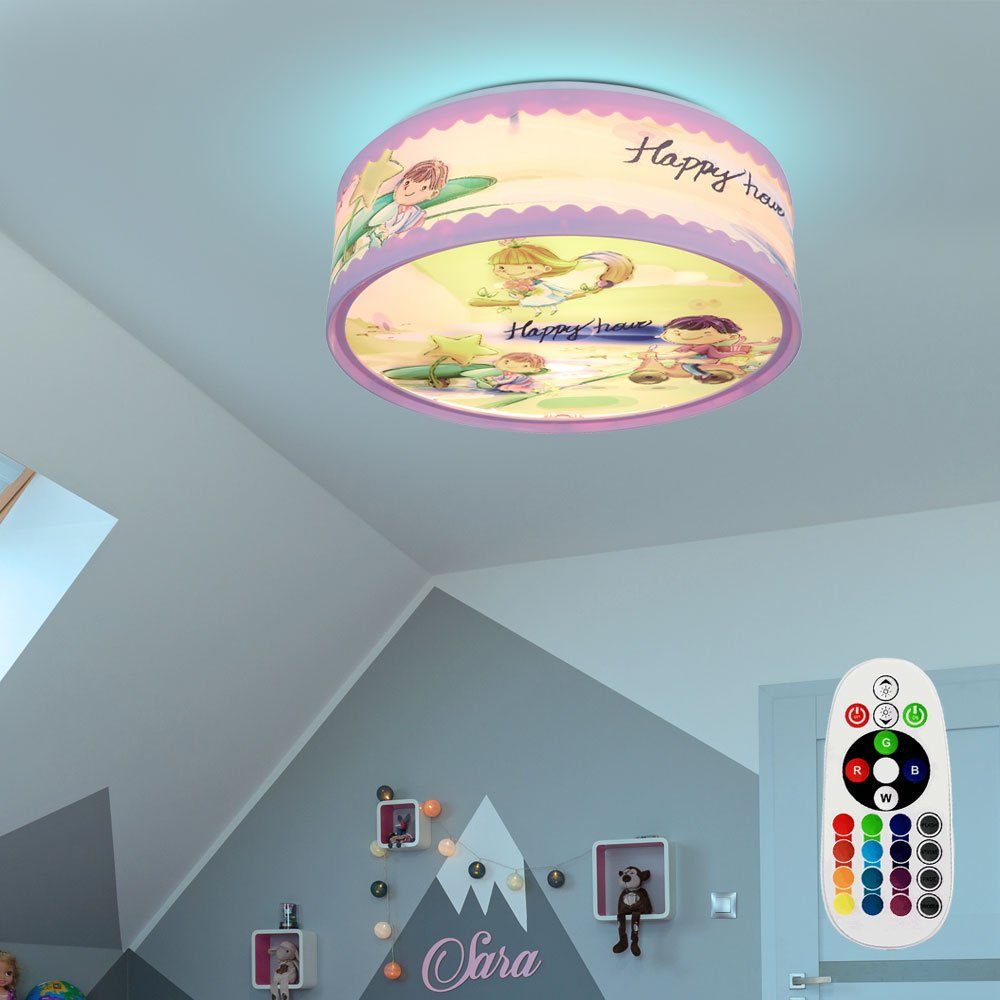 Kinder Leuchtmittel Dekolicht, dimmbar bunt Spiel Decken Warmweiß, etc-shop Zimmer Leuchte inklusive, Farbwechsel, Lampe