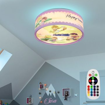 etc-shop Dekolicht, Leuchtmittel inklusive, Warmweiß, Farbwechsel, Kinder Decken Leuchte bunt dimmbar Lampe Spiel Zimmer