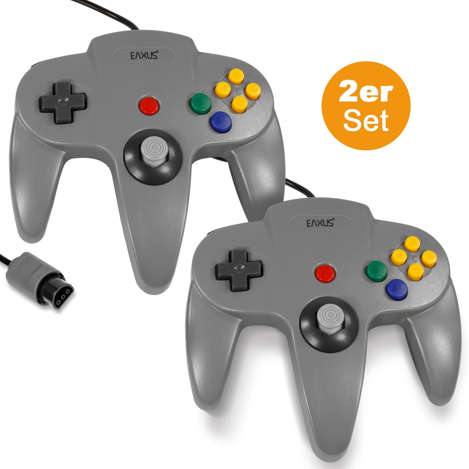 Gamepad für Nintendo 64 in Schwarz/Grau Controller