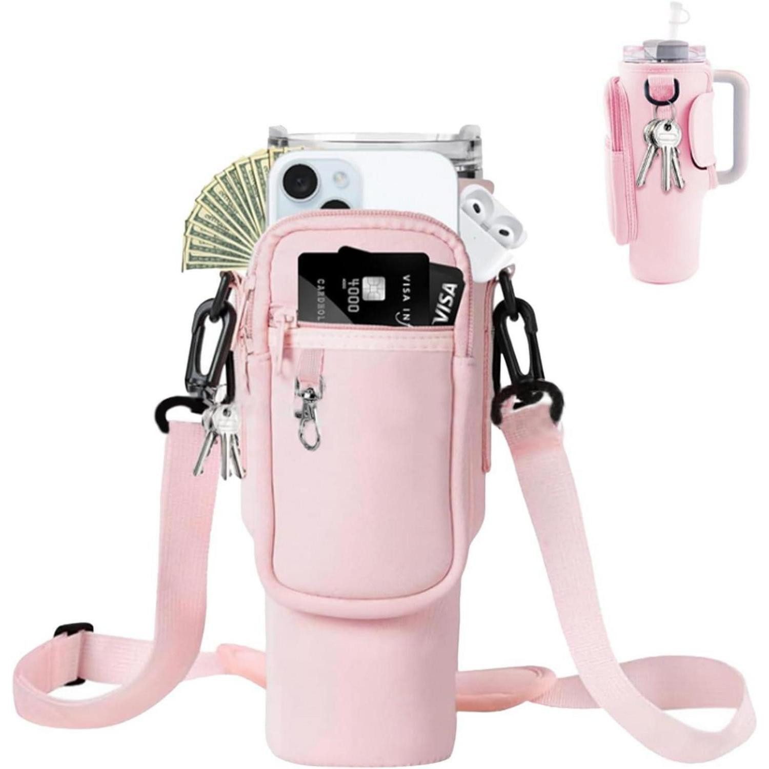 LuxusKollektion Fahrradtasche Tragetasche für Stanley Cup 40oz, verstellbare Schultergurte, Schutz