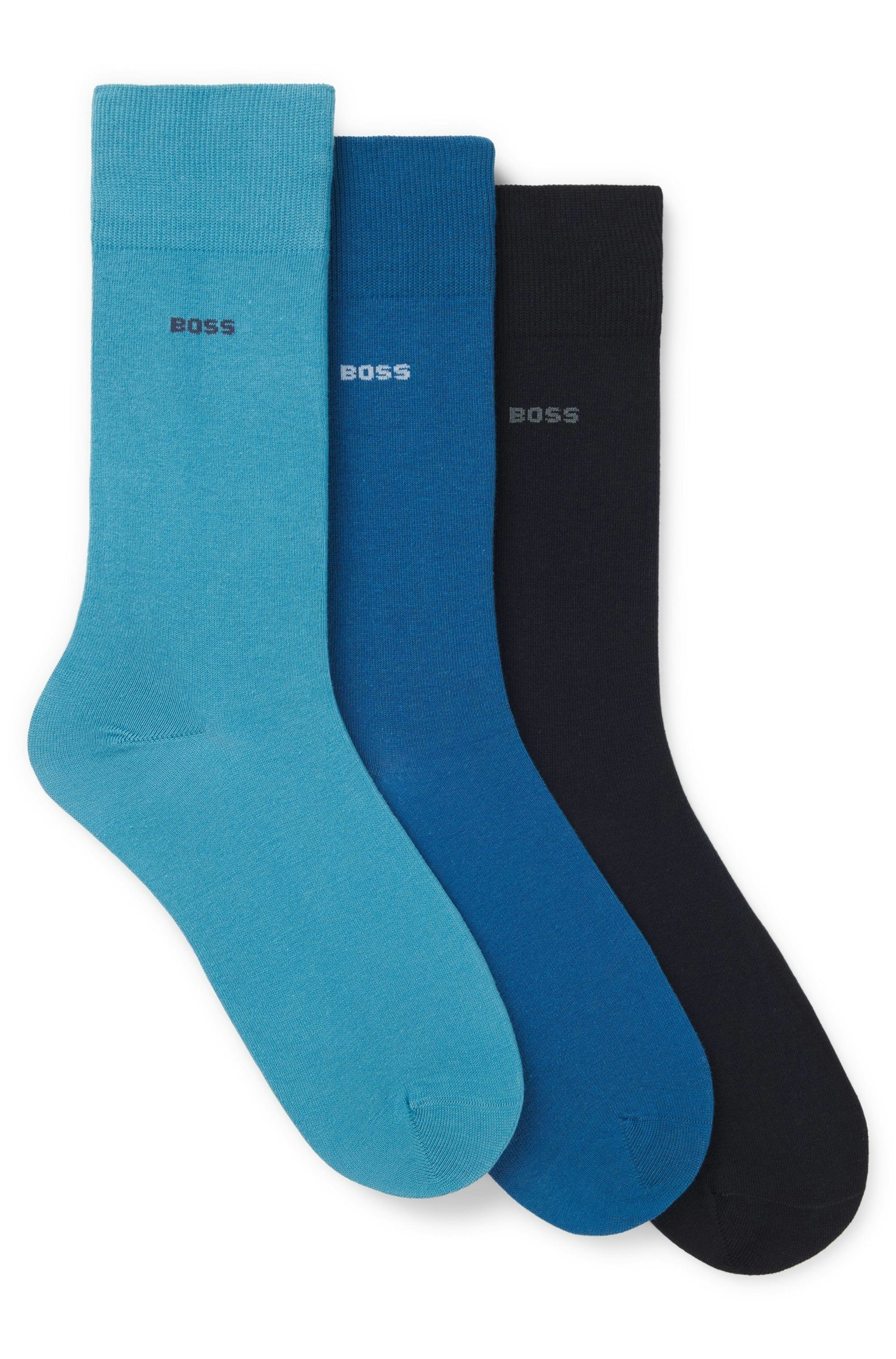 BOSS Businesssocken 3P RS Uni CC (3-Paar) mittelhoch, verstärkte Zehen- und Fersenpartie