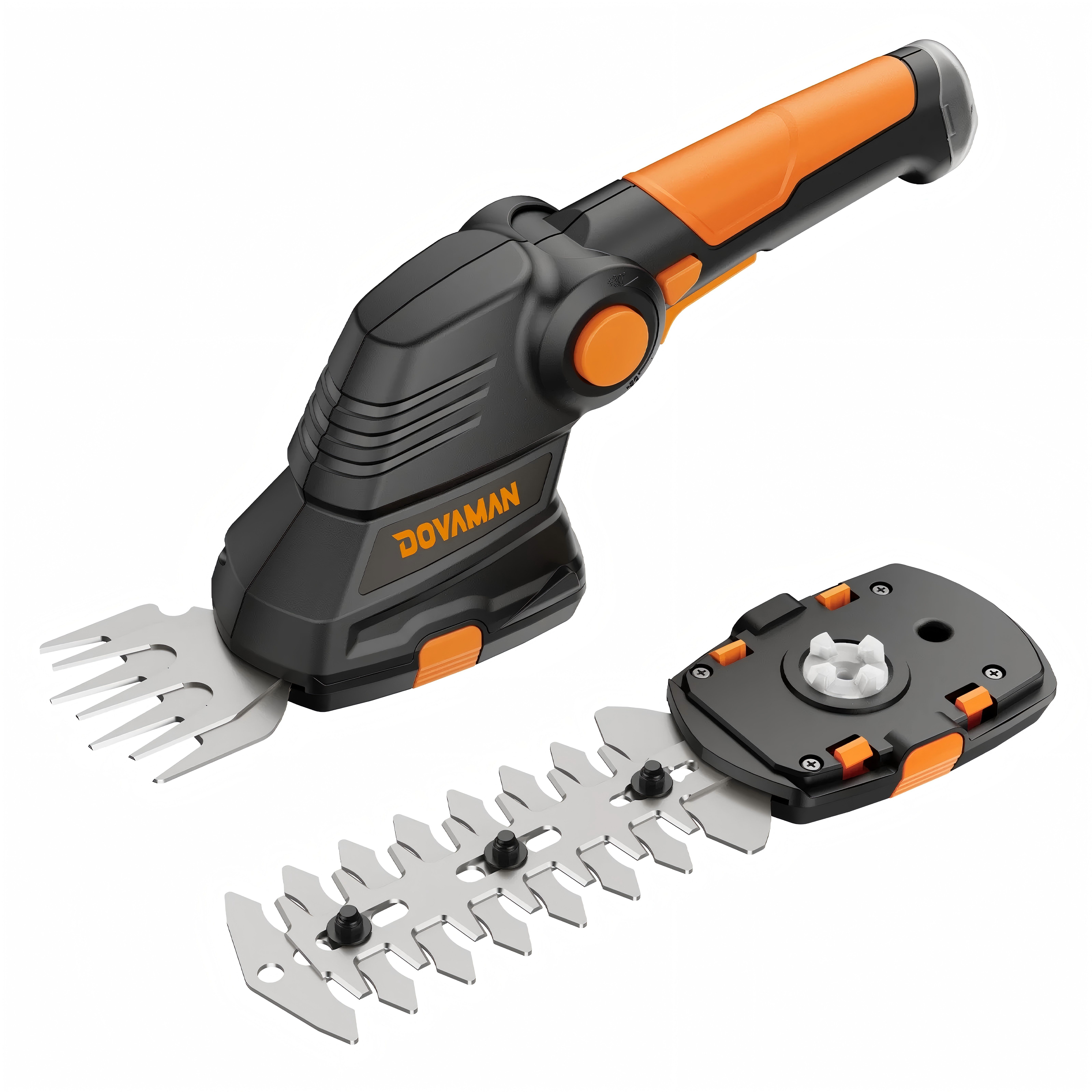 DOVAMAN Akku-Grasschere mit DREI-Positionen-Griff, USB, 100 Min. Schnellladung, 1500mAh, 3,6V