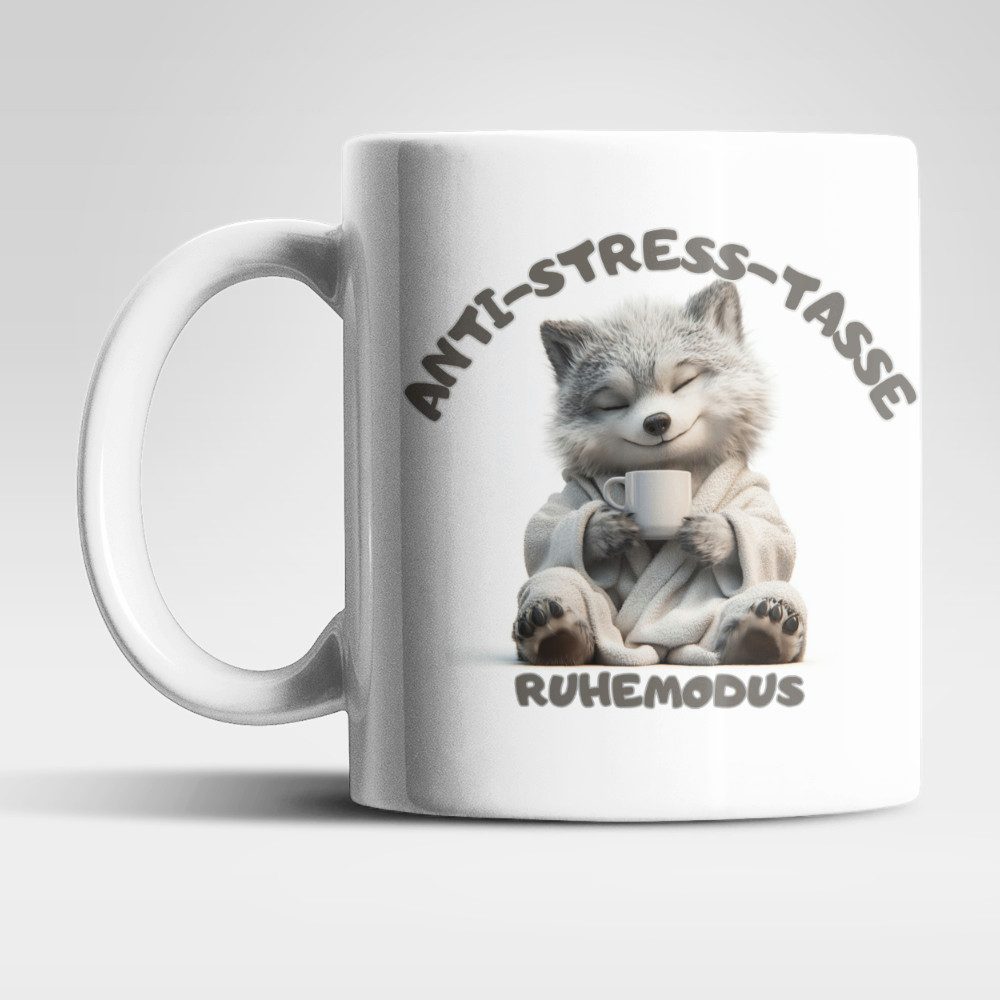 WS-Trend Tasse Anti Stress Ruhemodus Wolf Kaffeetasse Teetasse Tasse Geschenkidee, keramik