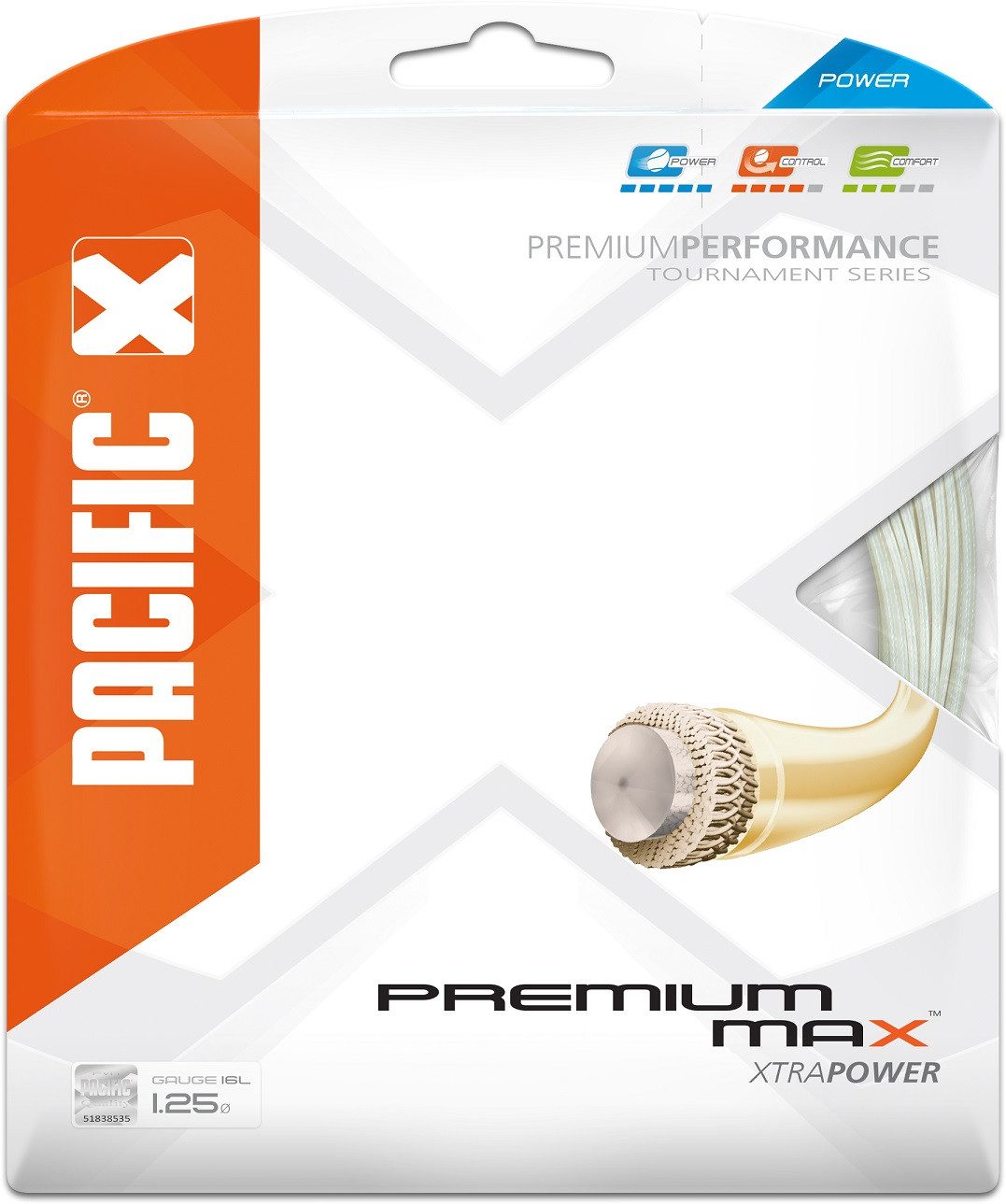 Tennissaite Premium Max (Power+Beschleunigung) natur 12m Set