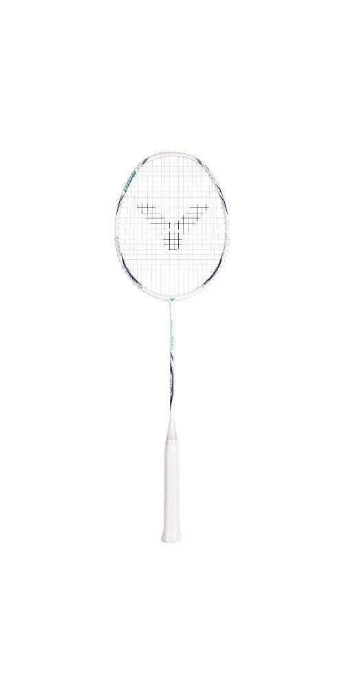 VICTOR Badmintonschläger Auraspeed 8100 A (ausgewogen/flexibel) weiss/blau - besaitet, Gewichtsklasse: 4U/G5