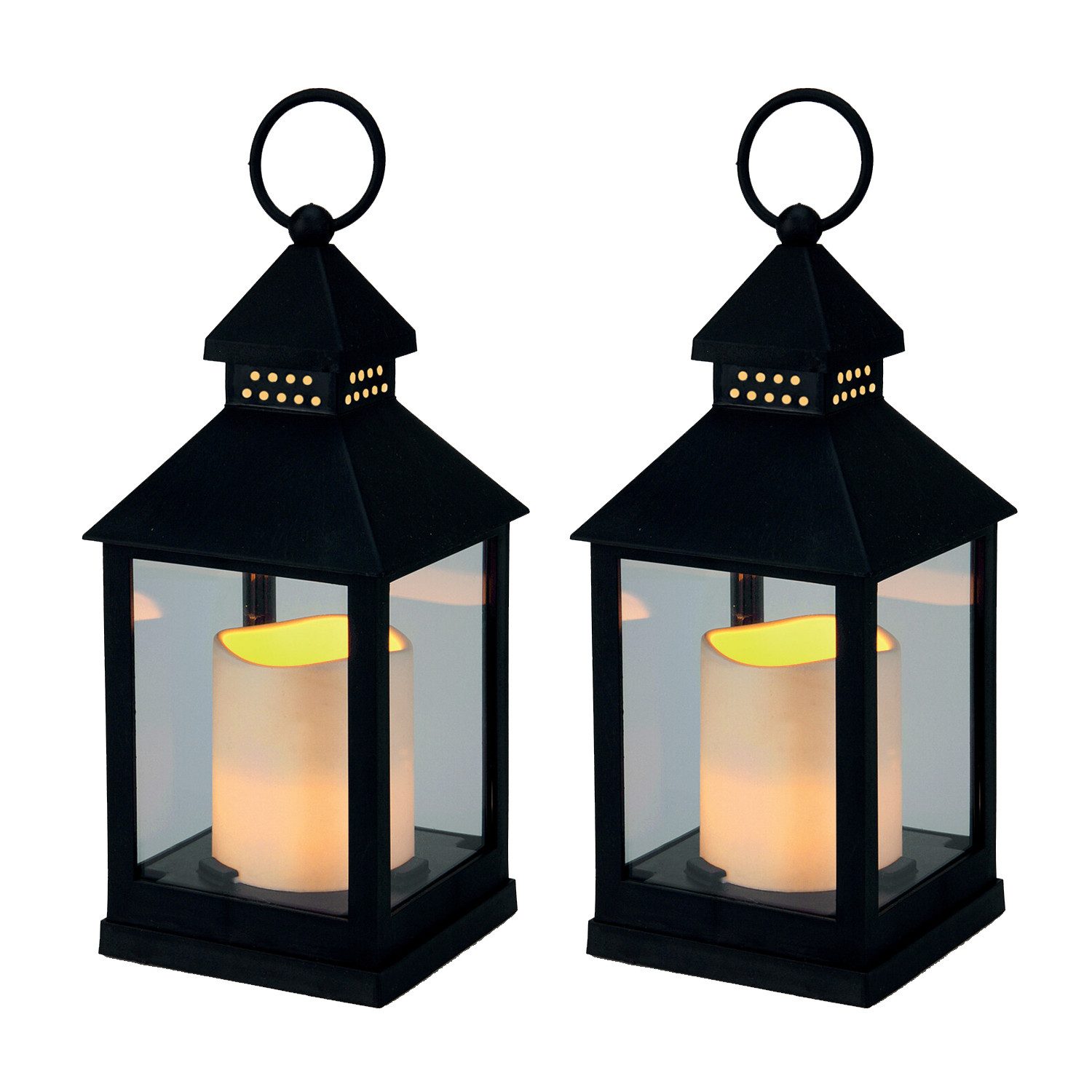 Mojawo Laterne 2x Laterne Windlicht Stalllaterne Gartenlaterne LED Kerze Ti günstig online kaufen