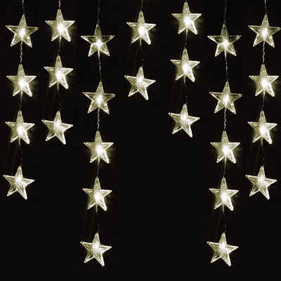 Mojawo Lichtervorhang 40er LED-Sternenvorhang Innen und Außen warmweiß