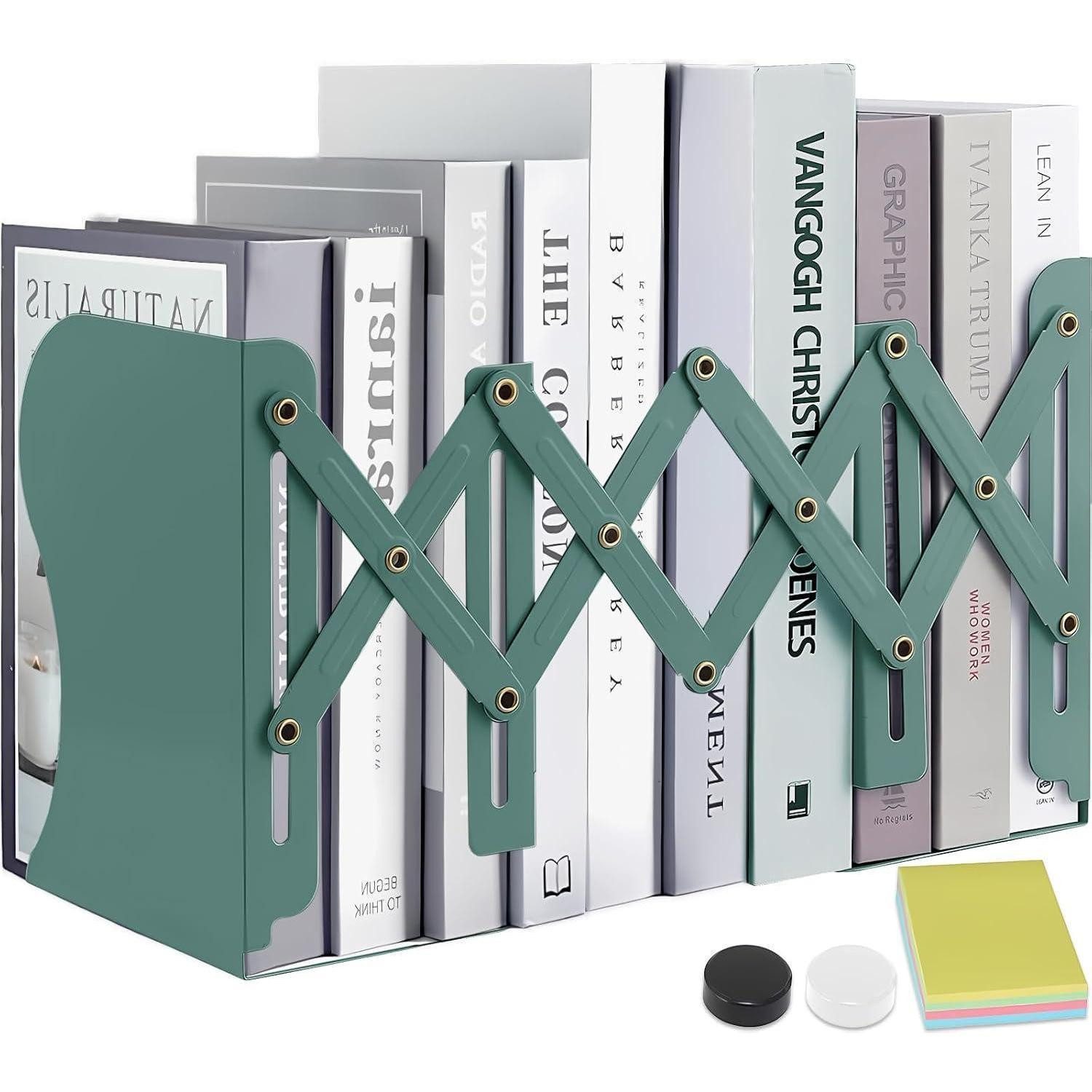 LuxusKollektion Buchstütze Buchstütze Metall Verstellbar Kinder Bücherhalter Büro Grün