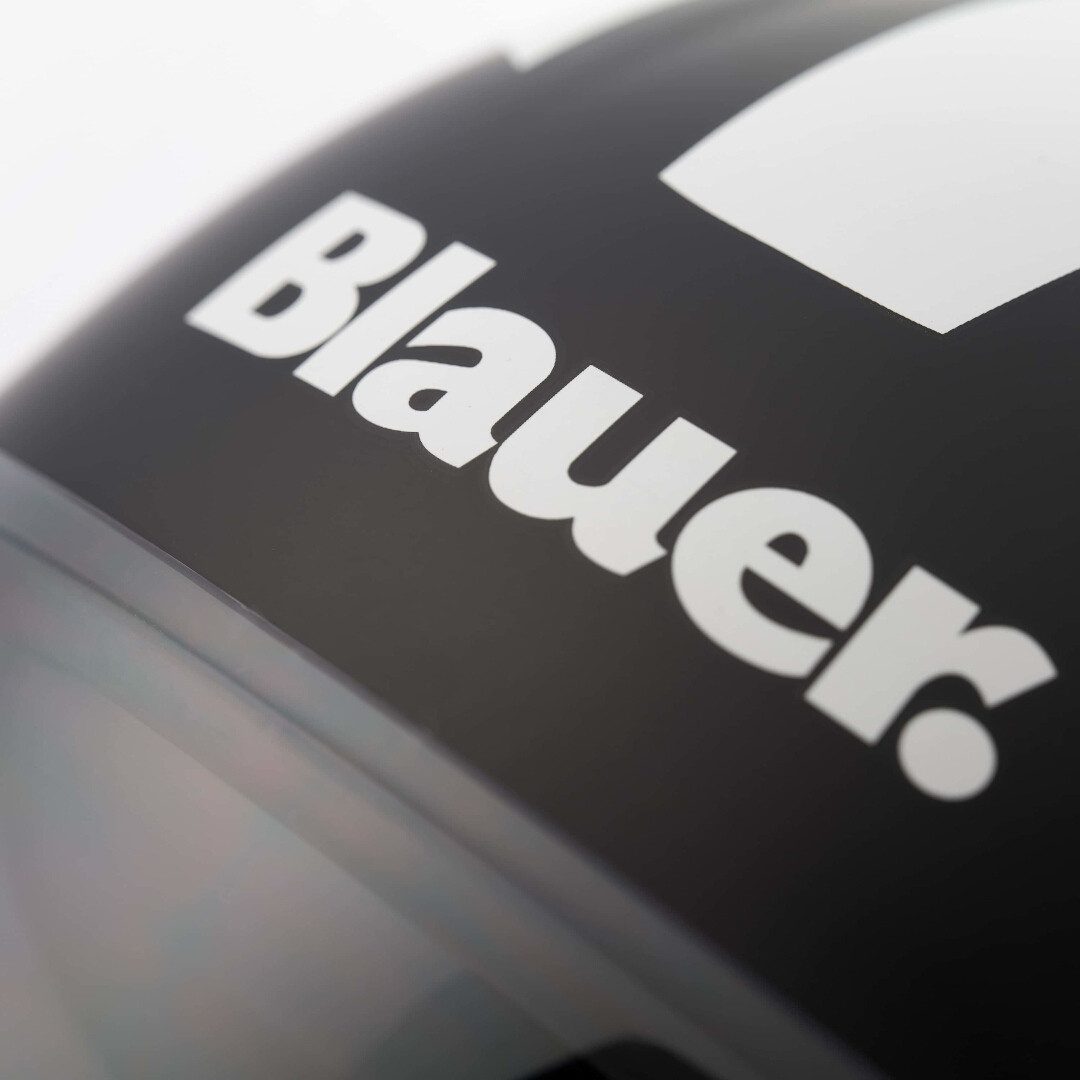 Blauer Motorradhelm BET HT Jethelm, Integriertes Sonnenvisier