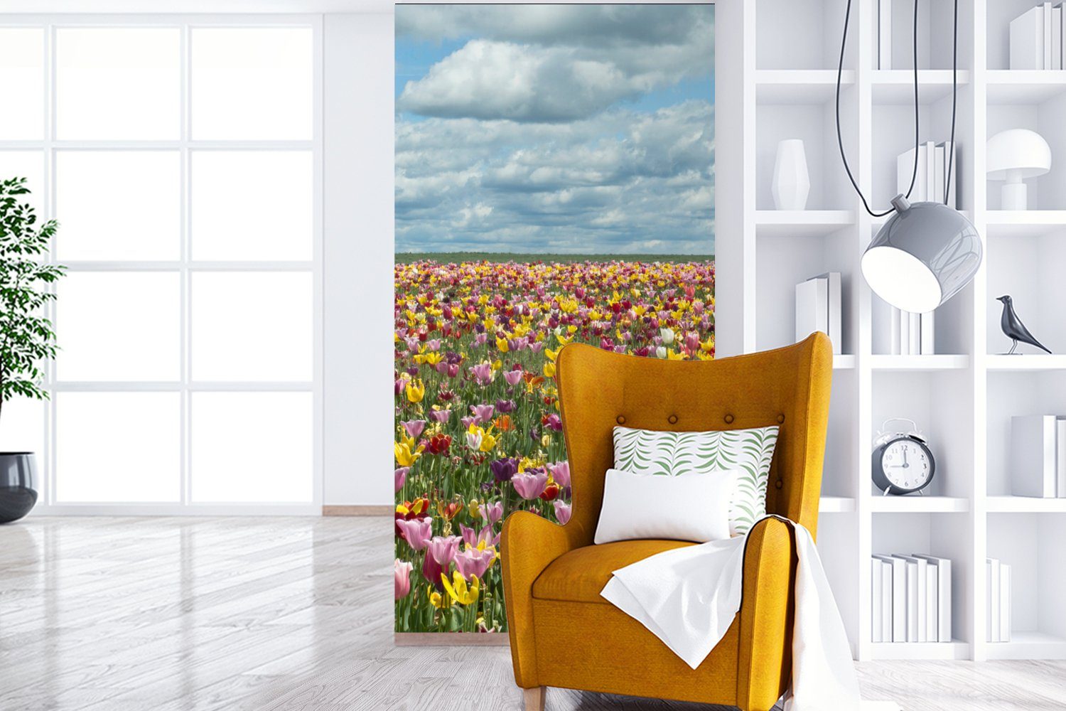 Wohnzimmer Farben Tulpen St), Vliestapete Küche, Fototapete - für bedruckt, (2 Fototapete Matt, Wolken, - MuchoWow Schlafzimmer