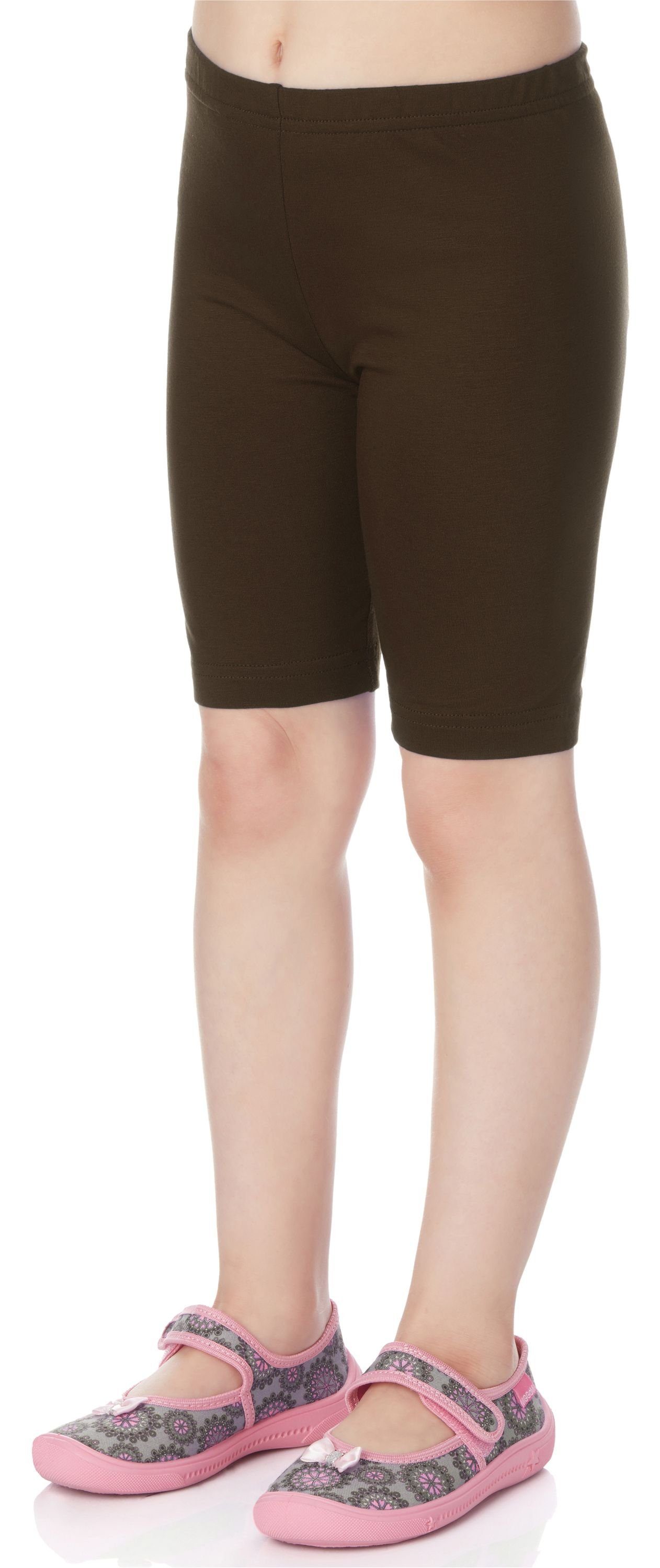 Bund MS10-132 Kurze aus elastischer Braun (1-tlg) Leggings Merry Viskose Mädchen Leggings Style