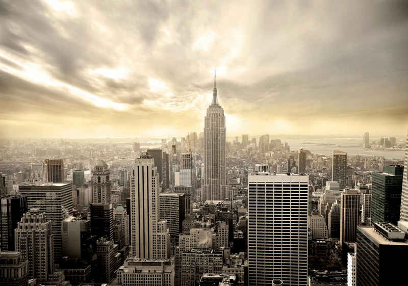 wandmotiv24 Fototapete New York Skyline 2, glatt, Wandtapete, Motivtapete, matt, Vliestapete