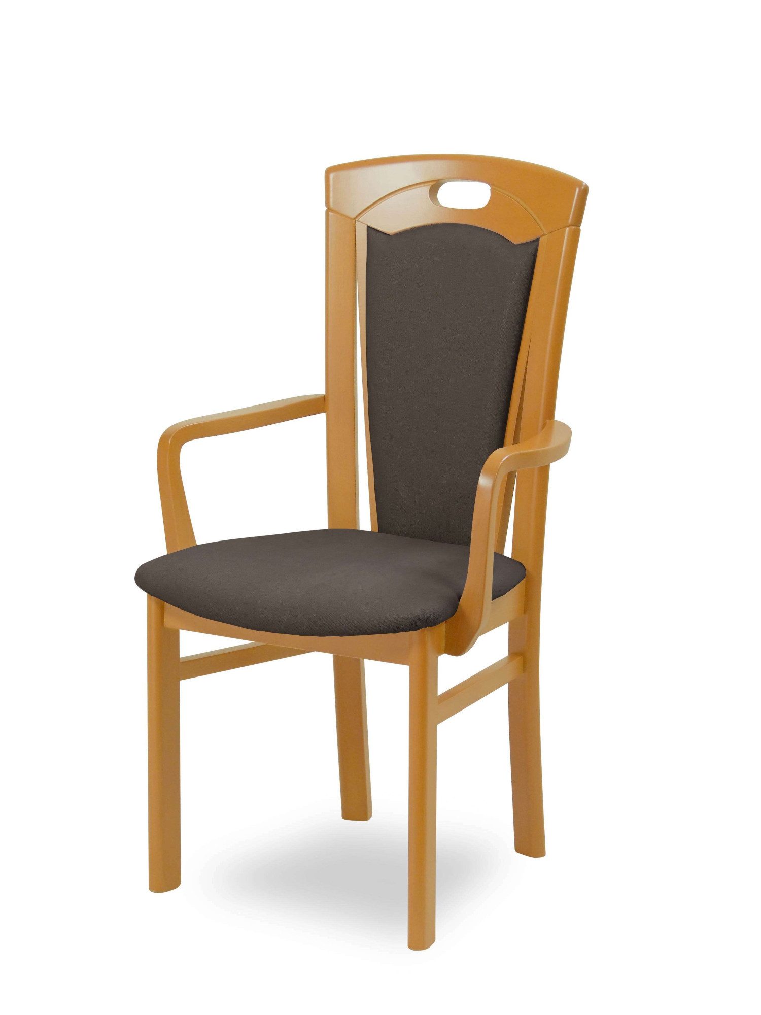 Home affaire Esszimmerstuhl FERDI, Armlehnstuhl, Made in Italy, Massivholz (1 St), Bezug Feinstruktur (wasser-und fleckabweisend) oder Struktur