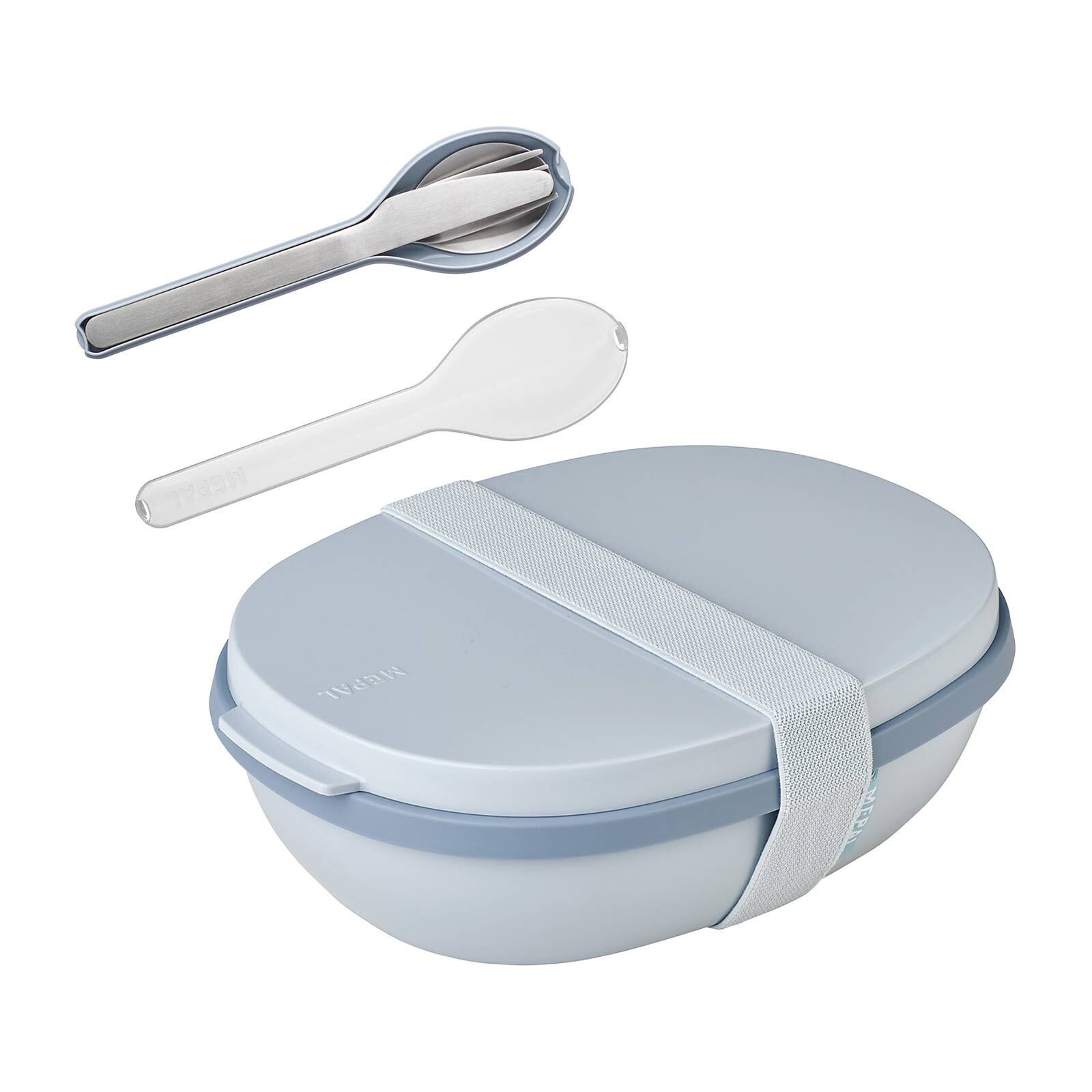 Lunchbox Ellipse Lunchbox Duo mit Besteck 22,5 x 17,5 cm
