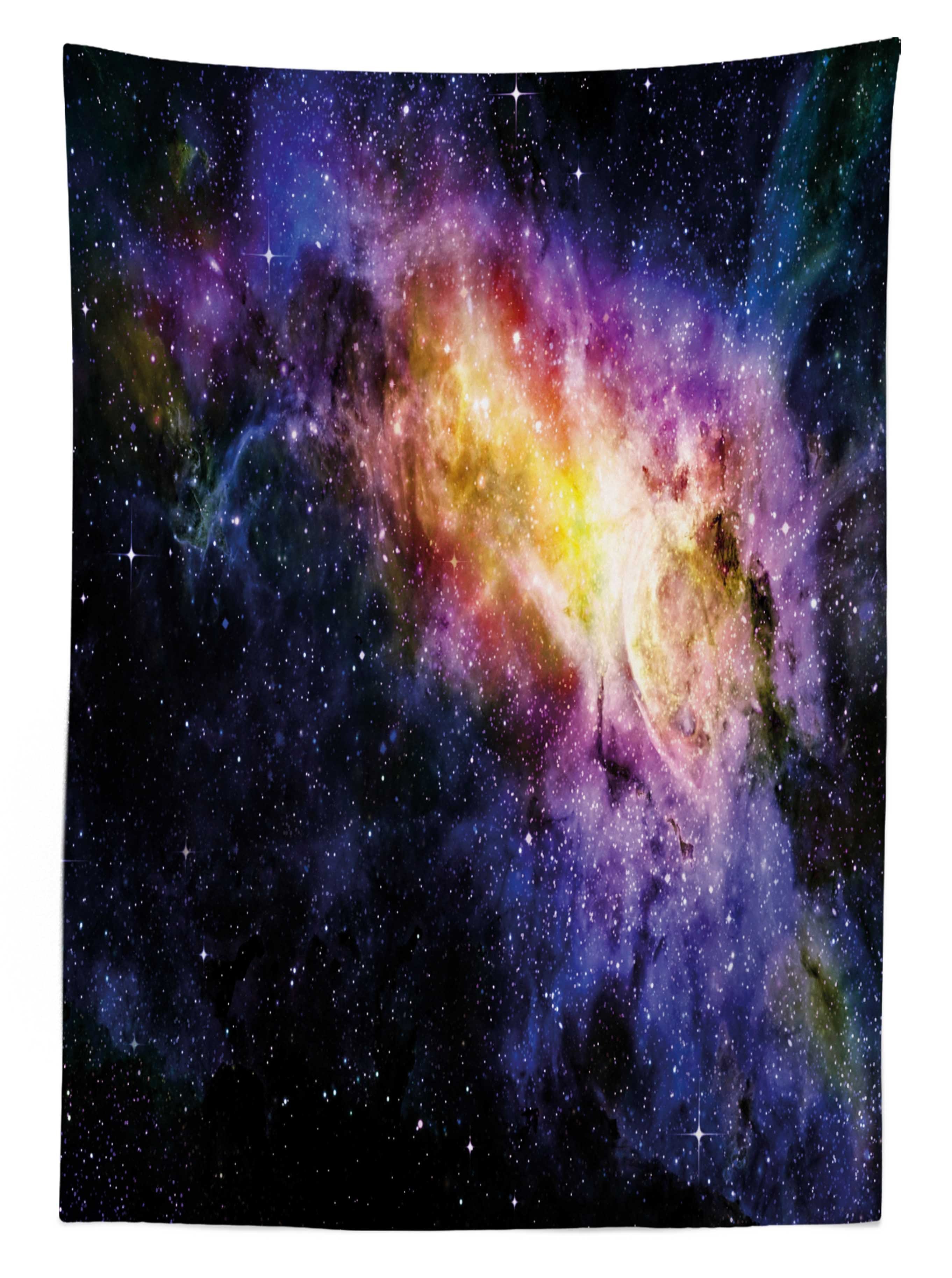 Abakuhaus Tischdecke Farbfest Waschbar Für Galaxis Klare Bereich Nebula Farben, Verführerische den Außen Sterne geeignet