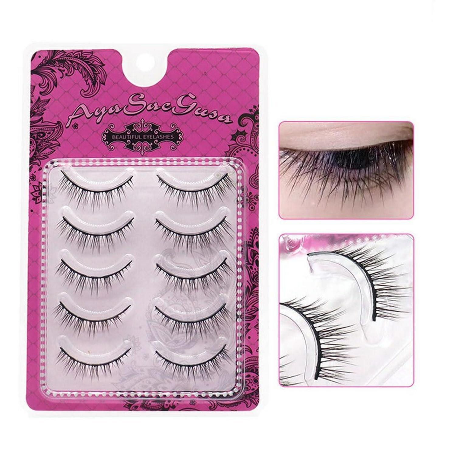 LuxusKollektion Bandwimpern Falsche Wimpern Natur Look 5 Paar Set