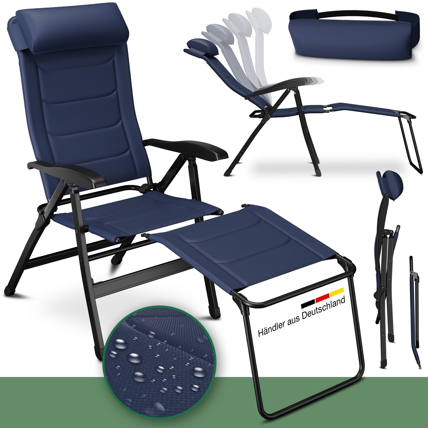 ELONEO Gartenstuhl Campingstuhl mit Liegefunktion, 6-fach günstig online kaufen