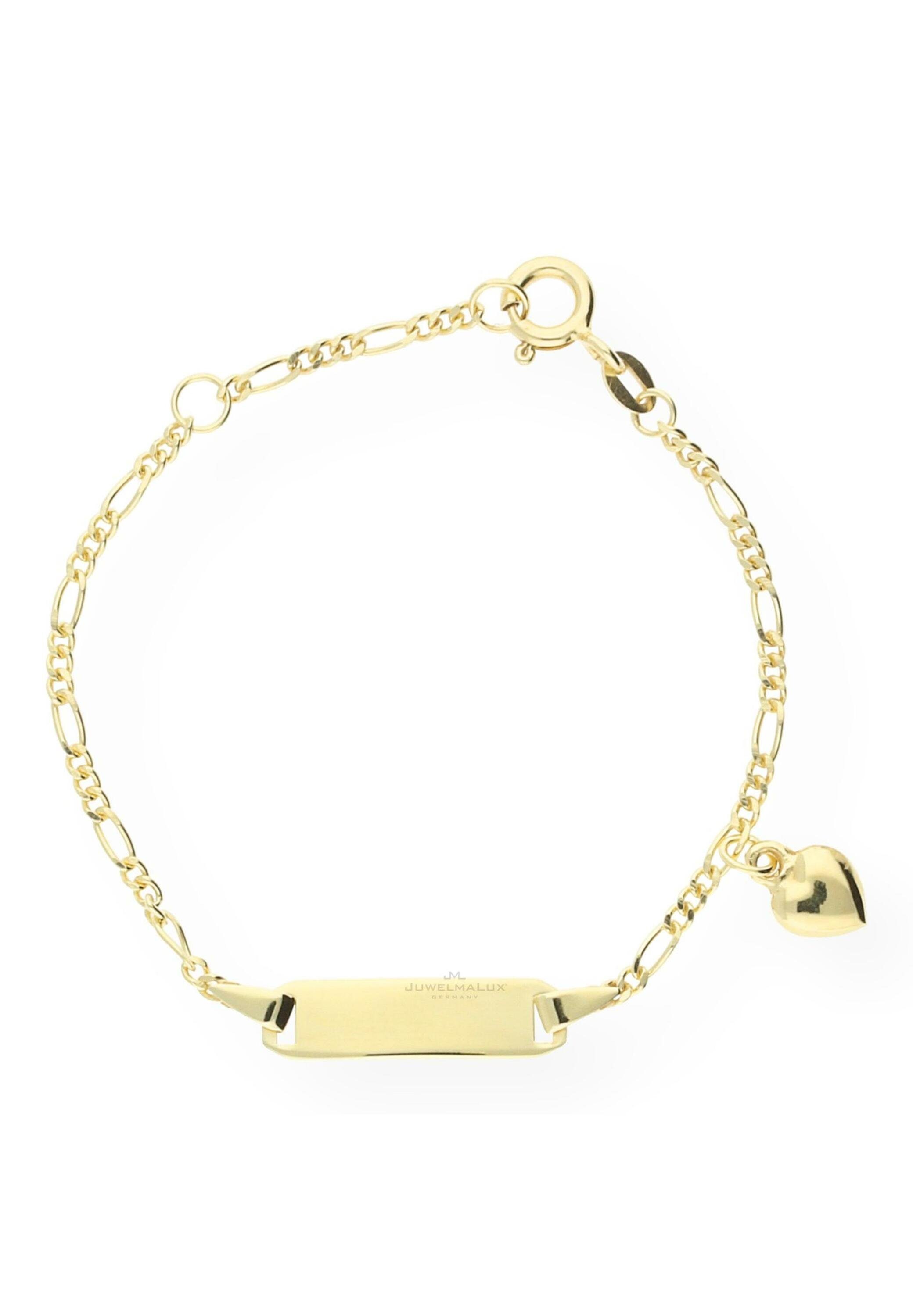 JuwelmaLux Goldarmband »Kinder-Armband Gold mit Herzanhänger« (1-tlg),  Kinder-Armband mit Gravurplatte Gelbgold 585/000, inkl. Schmuckschachtel