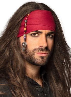 Boland Kostüm Haarschmuck Pirat, Bunte Perlenkette für markante Piraten der Karibik