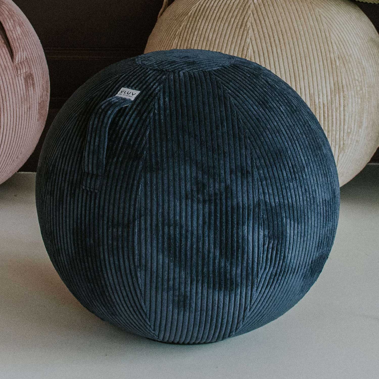 VLUV Stuhl Sitzball Vlip 60-65 cm blau Breitcord