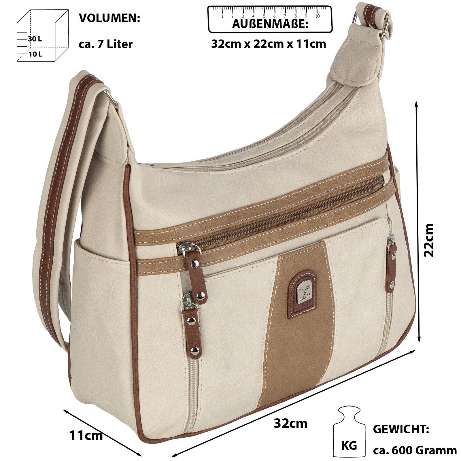 EAAKIE Umhängetasche Damen Tasche Schultertasche Umhängetasche Leder Optik Handtasche, als Schultertasche, Umhängetasche tragbar – Bild 2 von 5