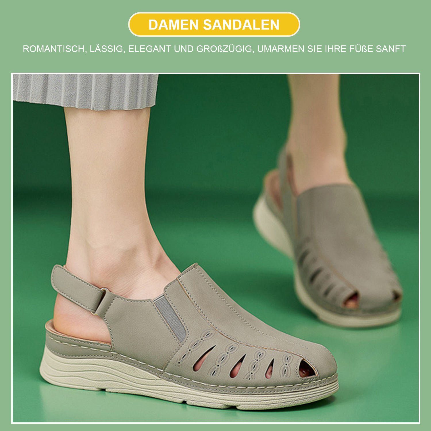 Geschlossene Schuhe Sandalette Grau Daisred Frauen Casual Damen Sandalen