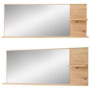 Lomadox Garderoben-Set BLISS-36, (Spar-Set, 3-St), weiß matt Eiche Kommode Garderobenpaneel Spiegel