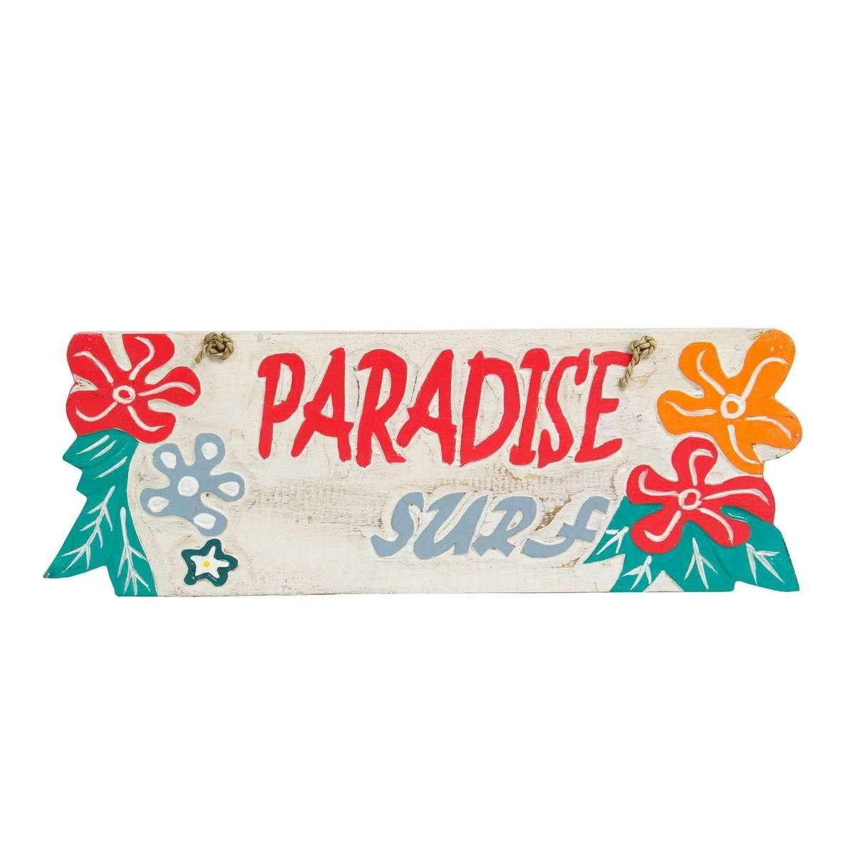 Oriental Galerie Wandbild Hawaii Schilder Weiß Paradise Surf W5, orientalisch (1 St), Handarbeit rot/weiss