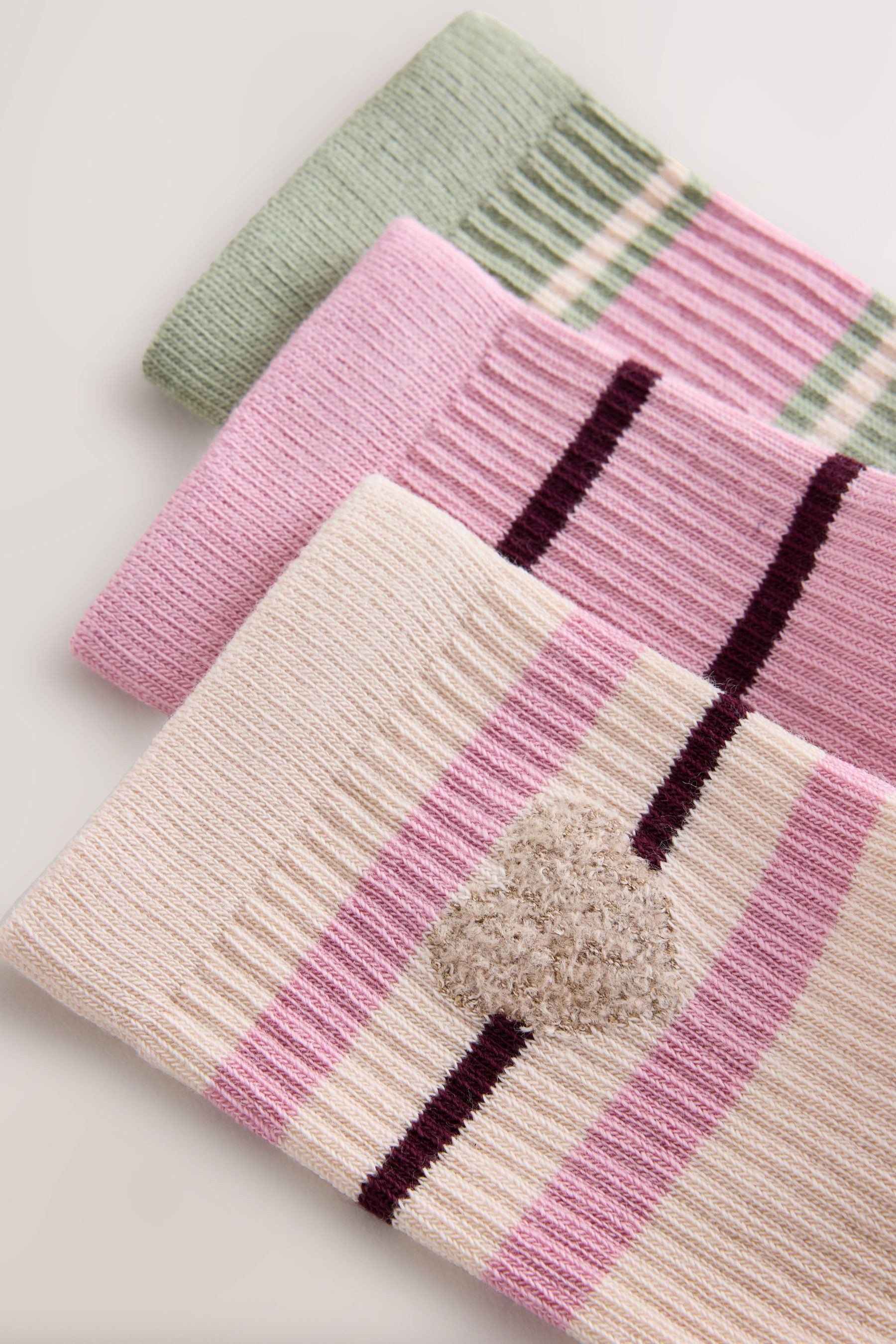 Next Kurzsocken Streifensöckchen Polstersohle Baumwolle, 3er-Pack (3-Paar) – Bild 3 von 5