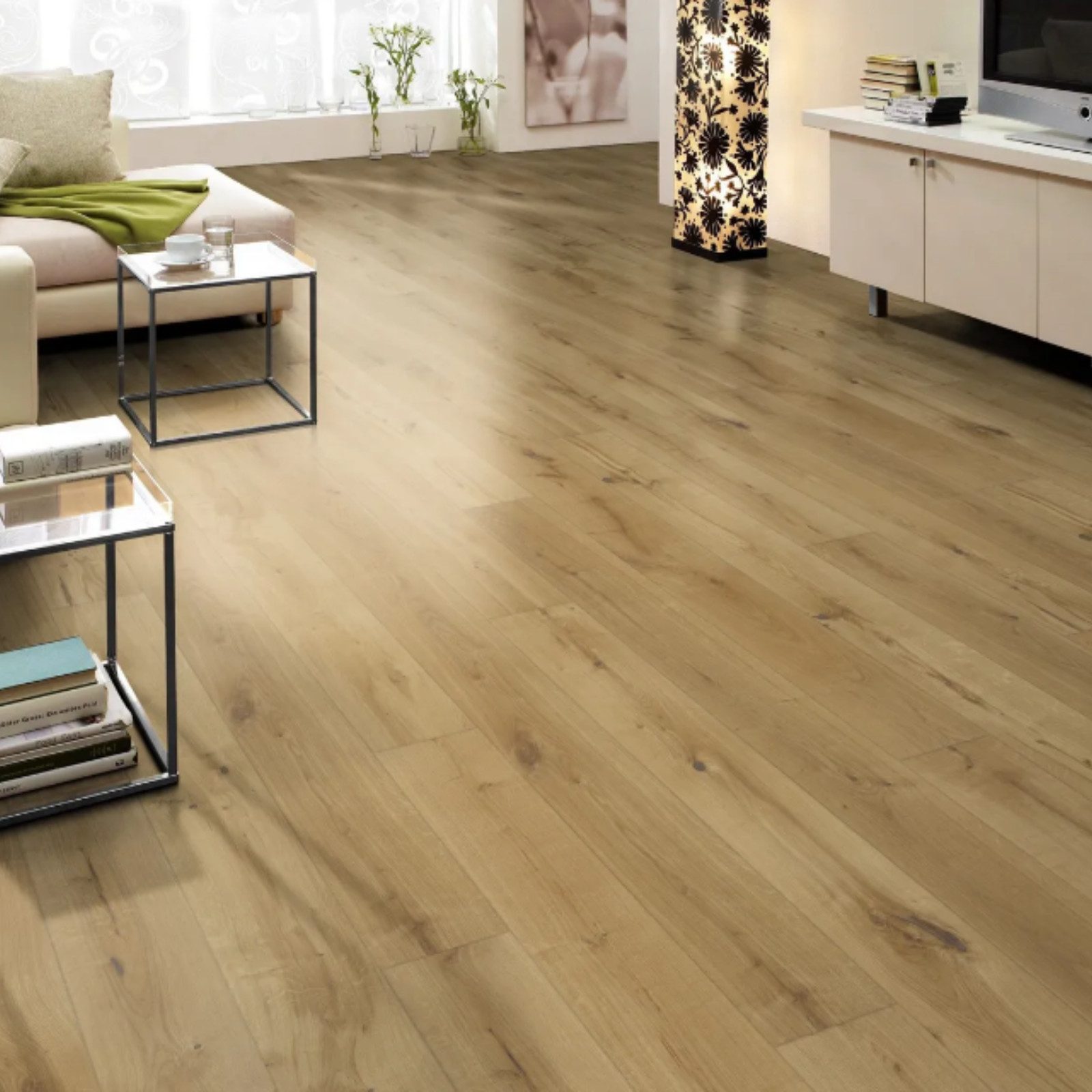 HORI Parkett HORI Parkett Eiche, Boden für Wohnräume, einfache Verlegung langlebig, 7 St., 7 Stück Pro Paket, 3-Schichtig, schwimmende Verlegung, vollflächige Verklebung