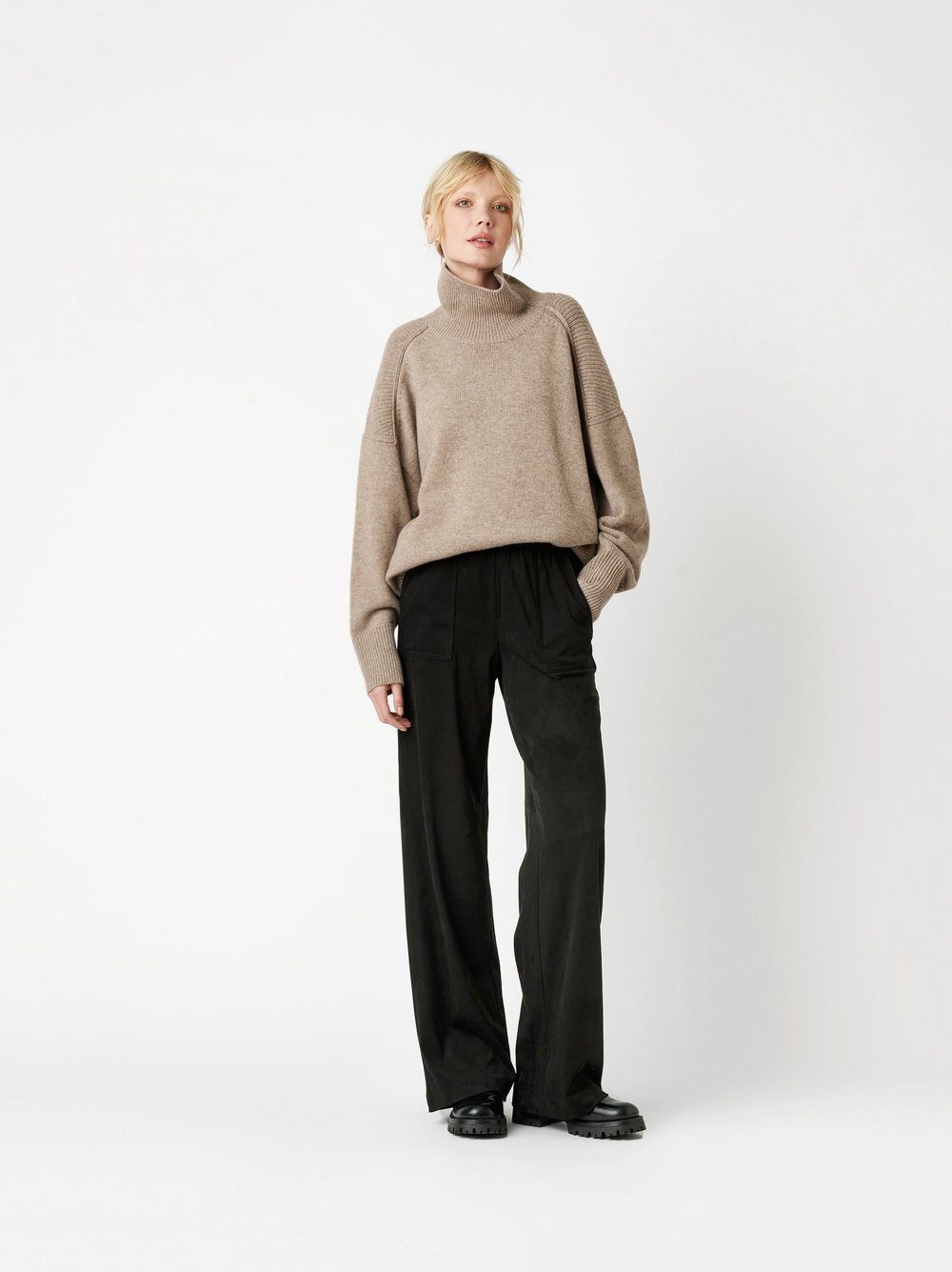 ROSNER Palazzohose Mara_369 in Velourleder-Optik günstig online kaufen