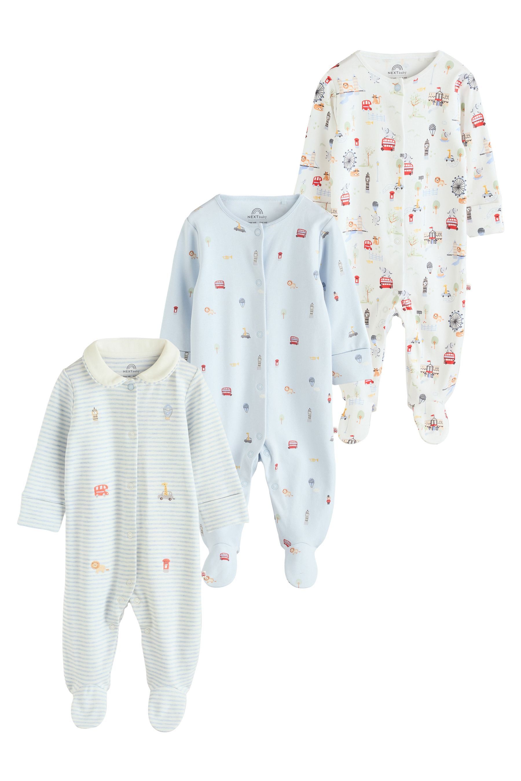Schlafoverall Bestickte Baby-Schlafanzüge, 3er-Pack