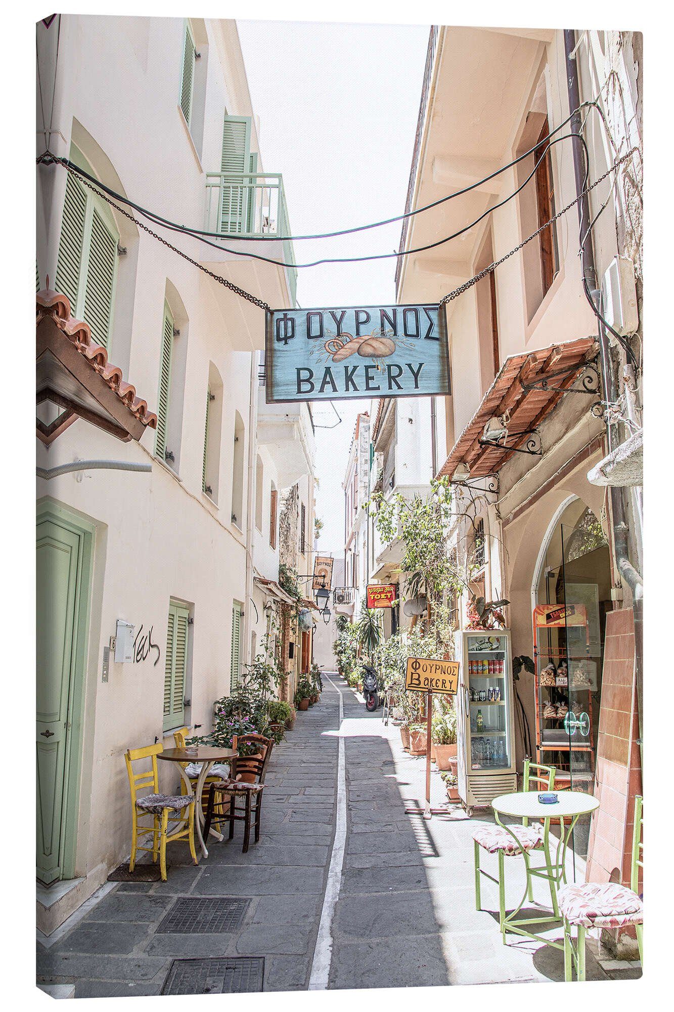 Posterlounge Wandbild Pastellstraße in Griechenland, Henrike Schenk, erhältlich als Плакат, Leinwandbild, Wandsticker oder Acrylglasbild