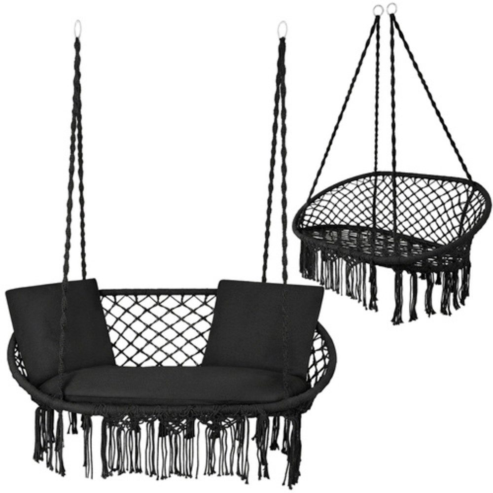 Gardlov Doppelschaukel Gartenschaukel Storchennest Zweisitzer, (Spar-Set, bis 300 kg), große Storchennest-Gartenschaukel für zwei Personen