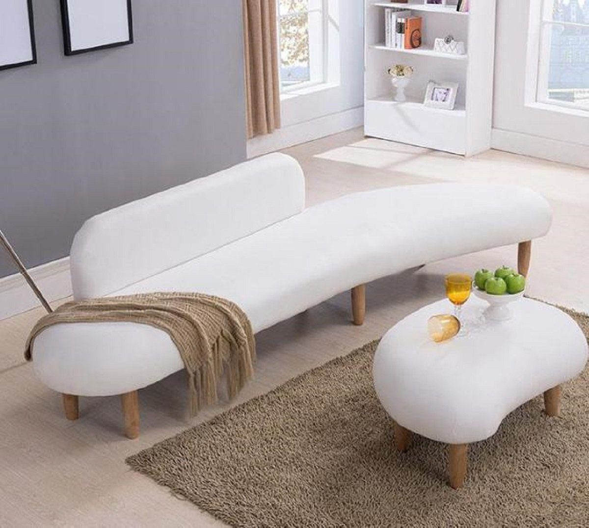 JVmoebel Sofa | Sofa Sitz Weißes Made Weiß Weiß Weiß Sitzer Couchtisch in Europe 4 | Polster, Möbel Wohnlandschaft