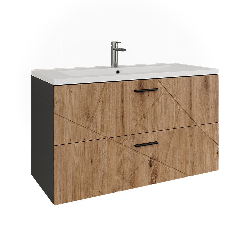 Vicco Waschbeckenunterschrank Irma, Anthrazit/Artisan, 100 x günstig online kaufen