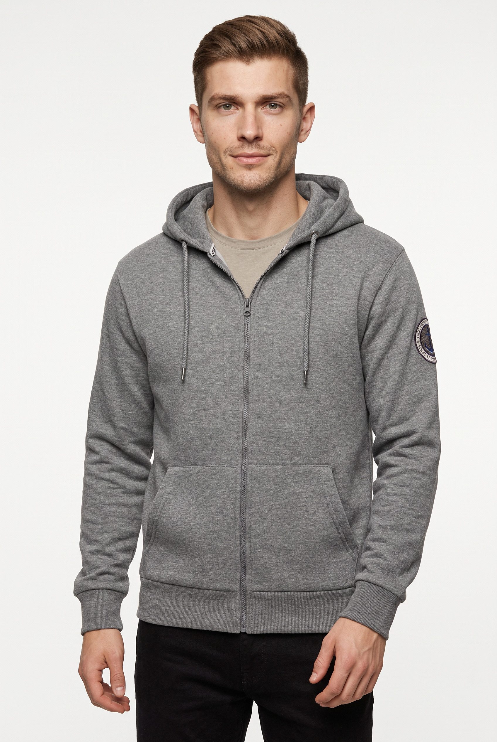 Zwillingsherz Kapuzensweatjacke "Küste Meer Moin" Taschen, Kordelzug, Langarm, Reißverschluss, Schriftzüge