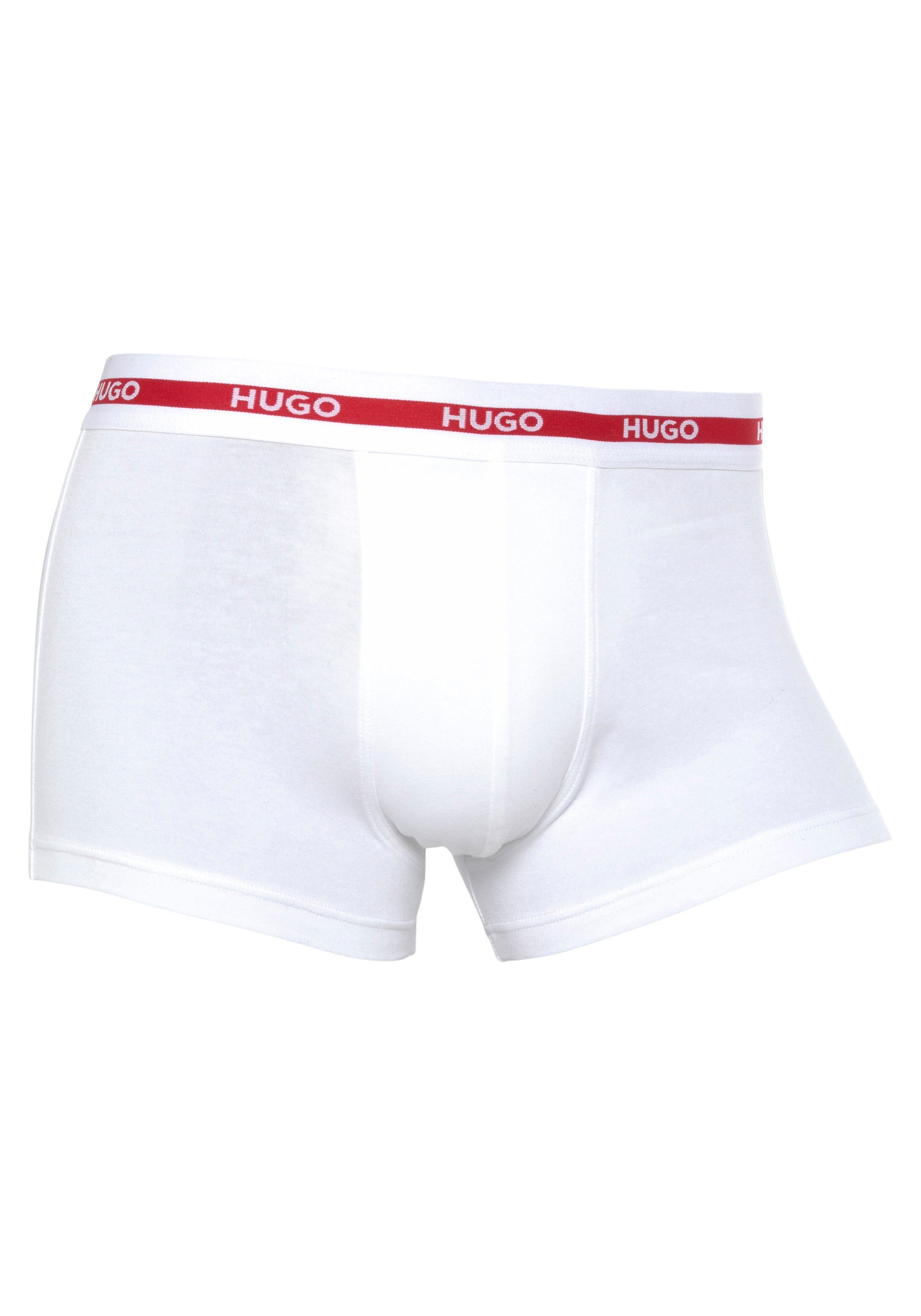 3-St., HUGO Logoschriftzug hellrot-weiß-schwarz mit Dreierpack) Im Trunk (Packung, BOSS
