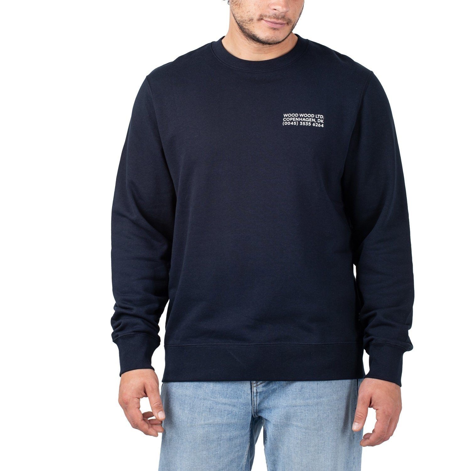 Hugh Wood Sweater WOOD Sweatshirt Info WOOD Navy Wood