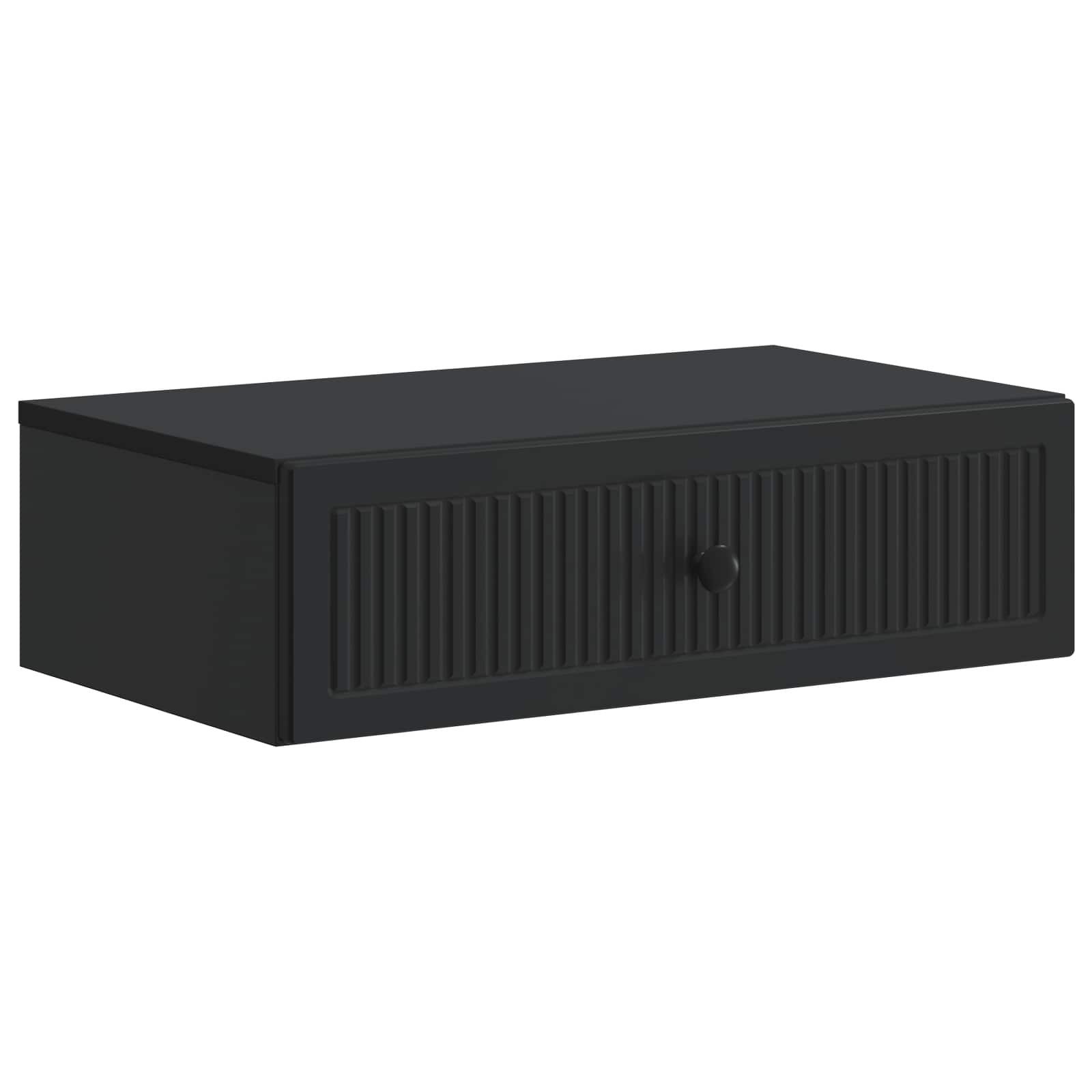 vidaXL Schranksystem Wandmontierter Beistelltisch Schwarz 59 x 34,5 x 17 cm (1-St)