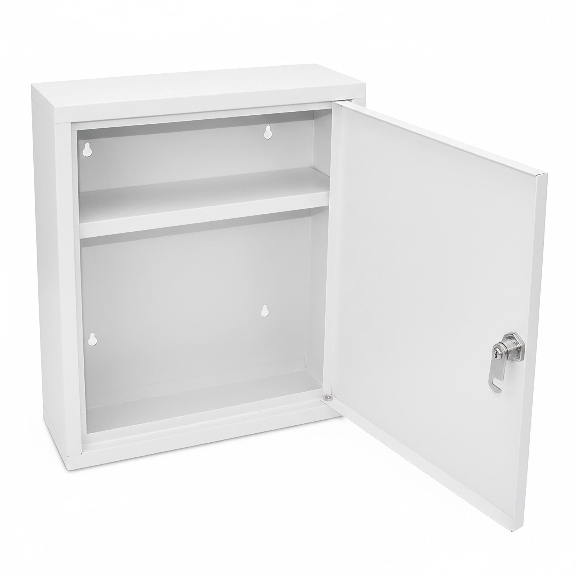 Spetebo Medizinschrank Metall Medizinschrank - 36 x 31 cm - Arzneischrank mit 2 Fächern (Anzahl, 1-St., Stück) abschließbar